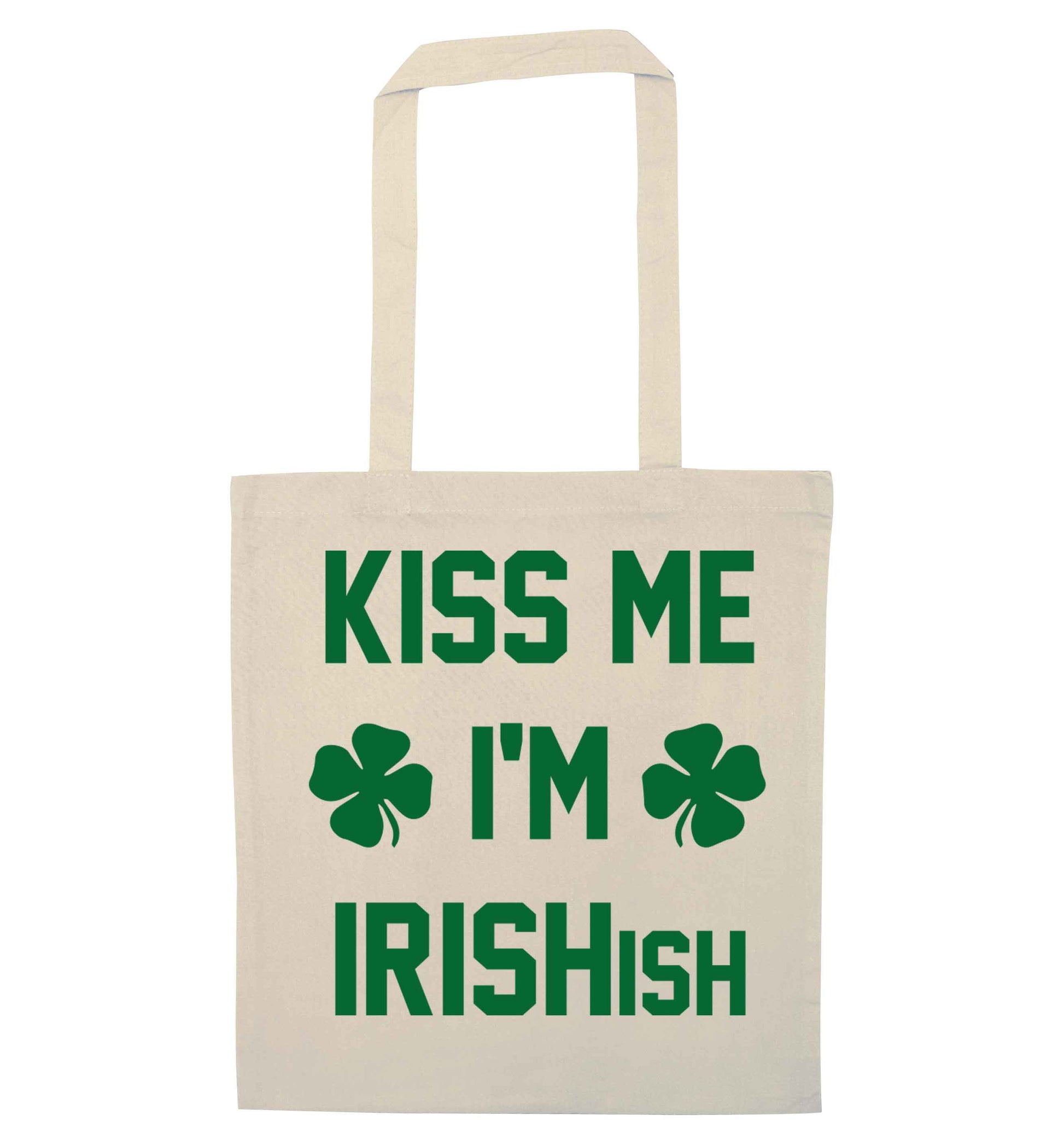Kiss me I'm Irishish natural tote bag