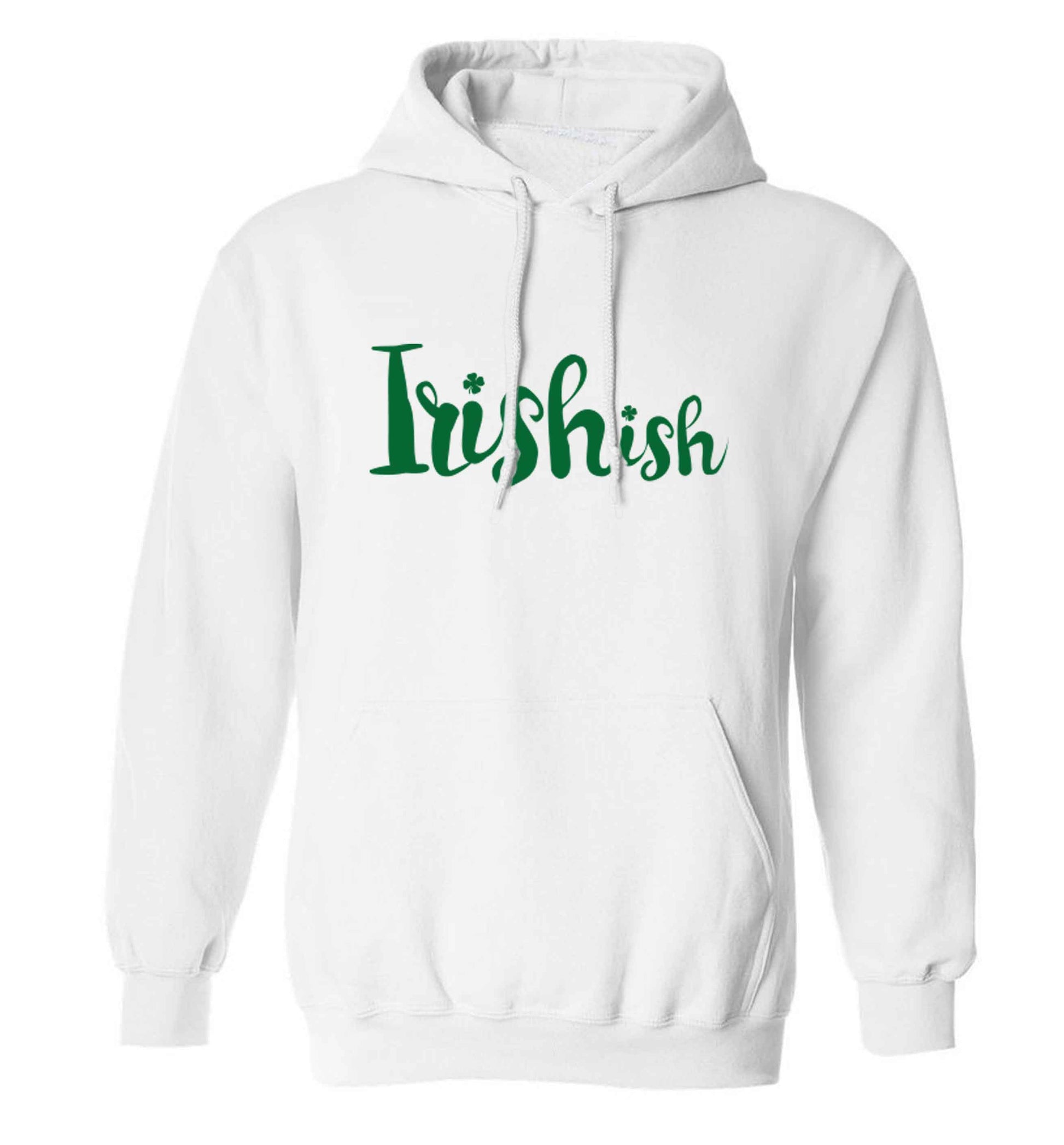Irishish adults unisex white hoodie 2XL