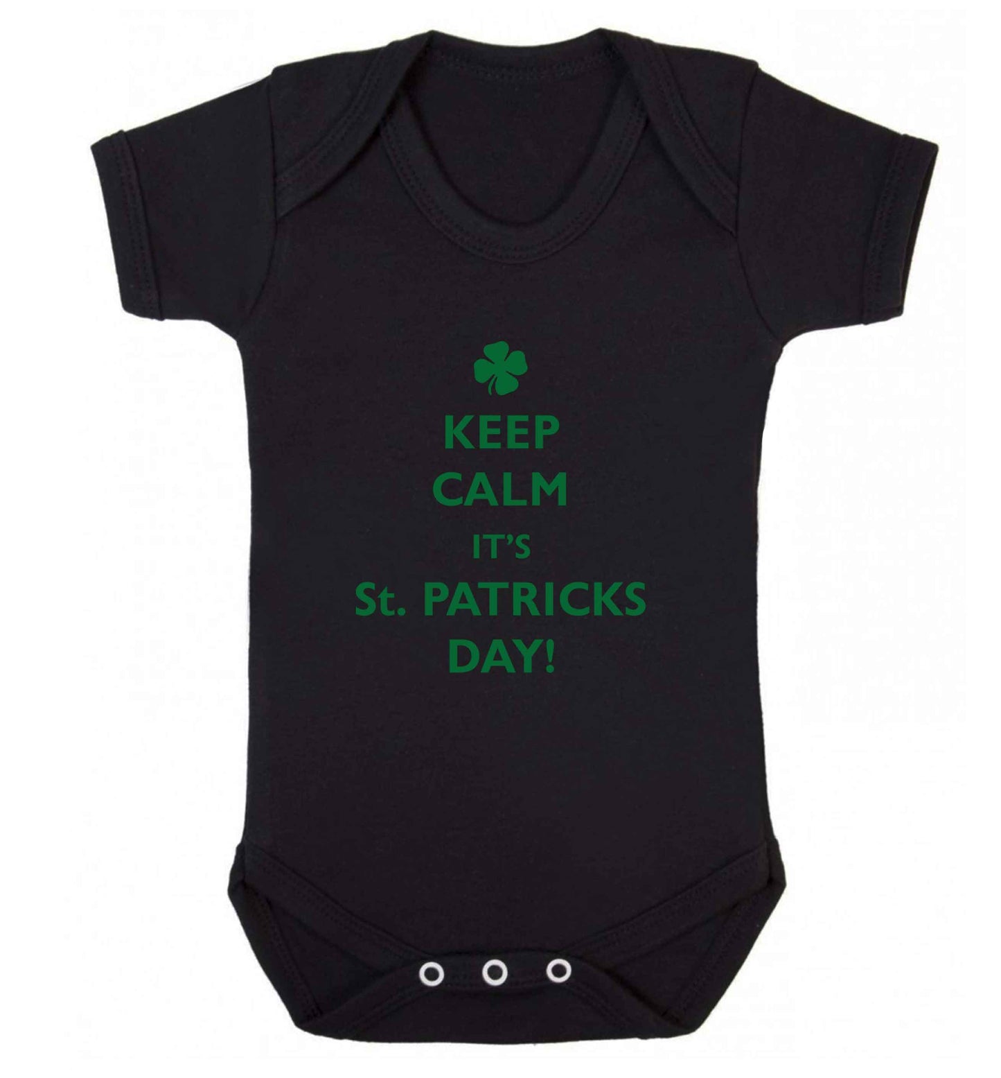 Keep calm it's St.Patricks day baby vest black 18-24 months