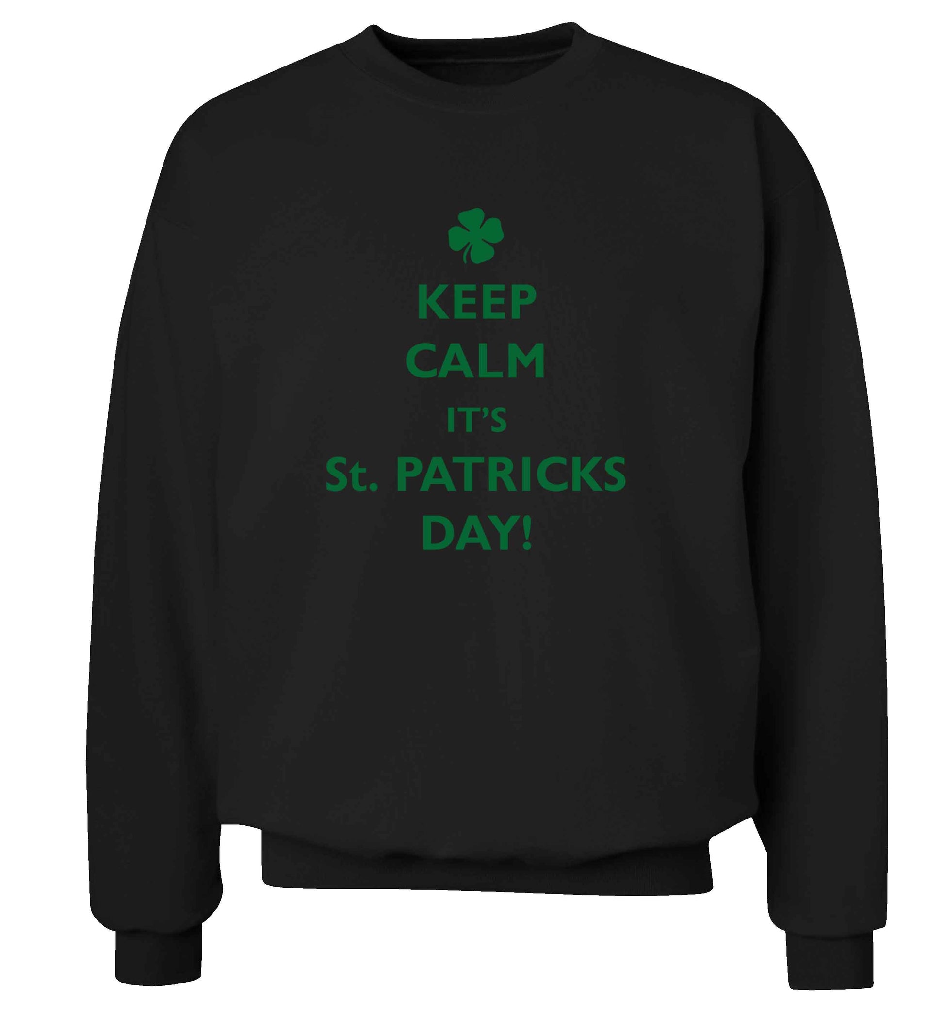 Keep calm it's St.Patricks day adult's unisex black sweater 2XL