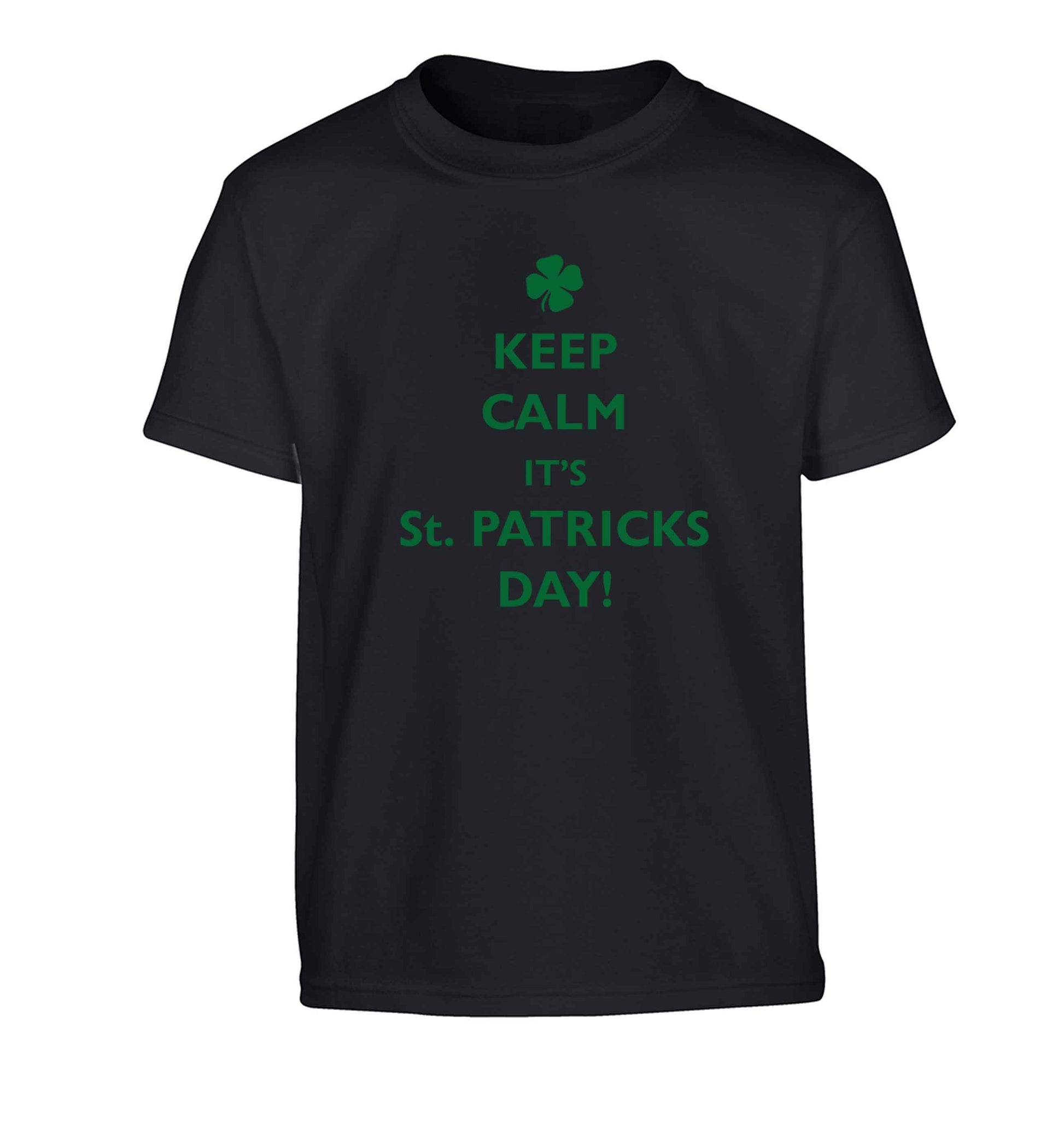 Keep calm it's St.Patricks day Children's black Tshirt 12-13 Years