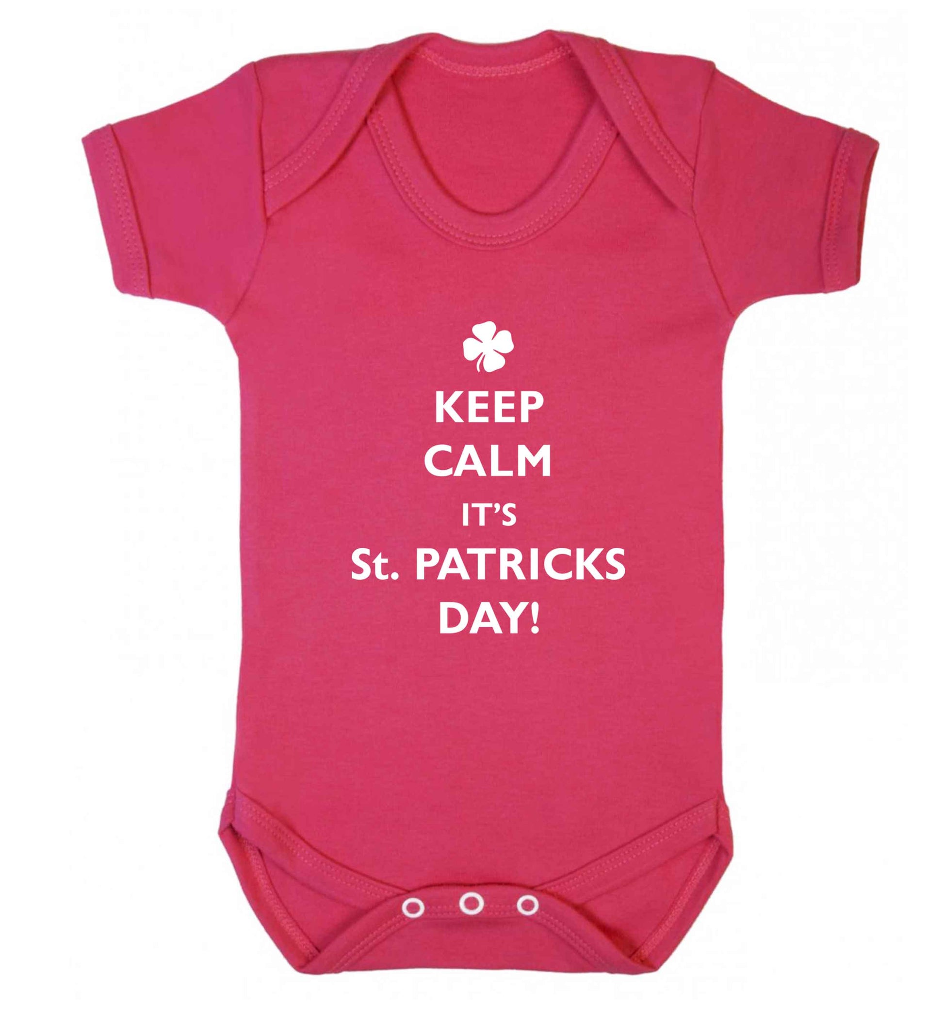 Keep calm it's St.Patricks day baby vest dark pink 18-24 months