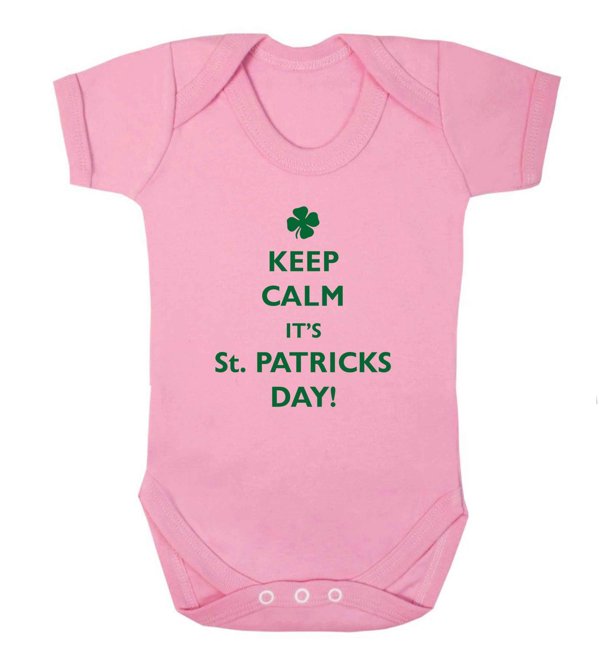 Keep calm it's St.Patricks day baby vest pale pink 18-24 months
