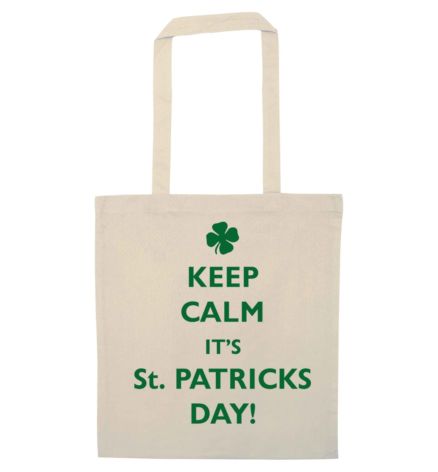 Keep calm it's St.Patricks day natural tote bag