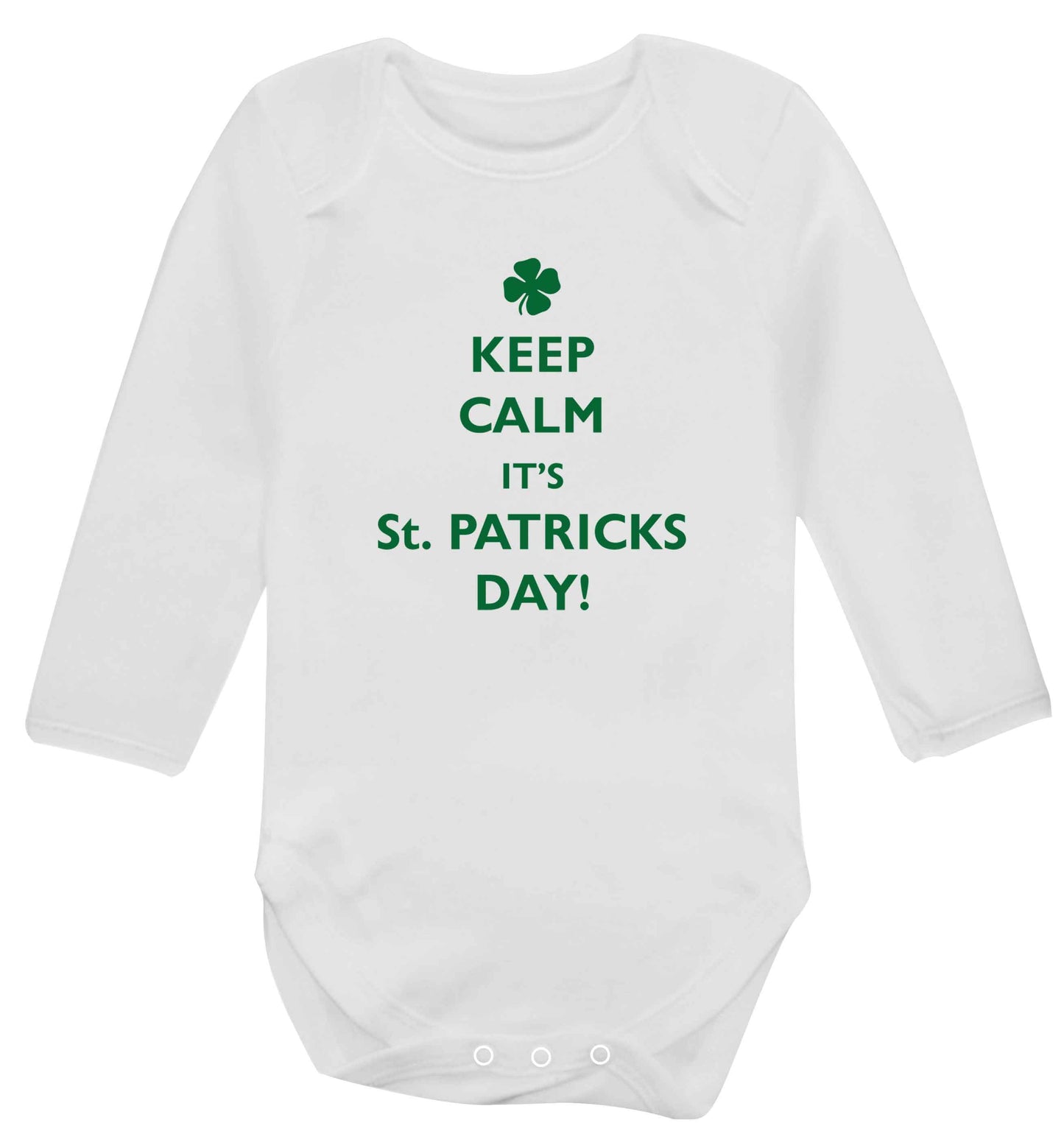 Keep calm it's St.Patricks day baby vest long sleeved white 6-12 months