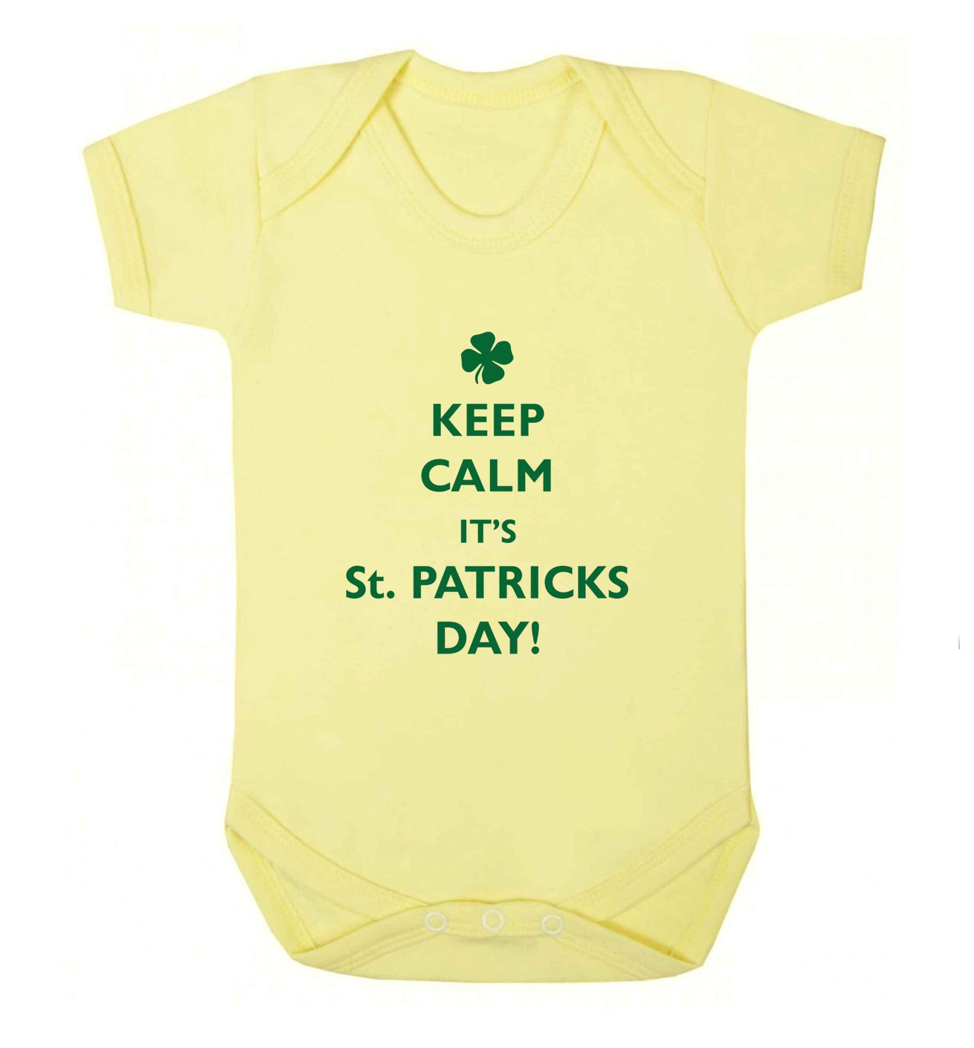 Keep calm it's St.Patricks day baby vest pale yellow 18-24 months