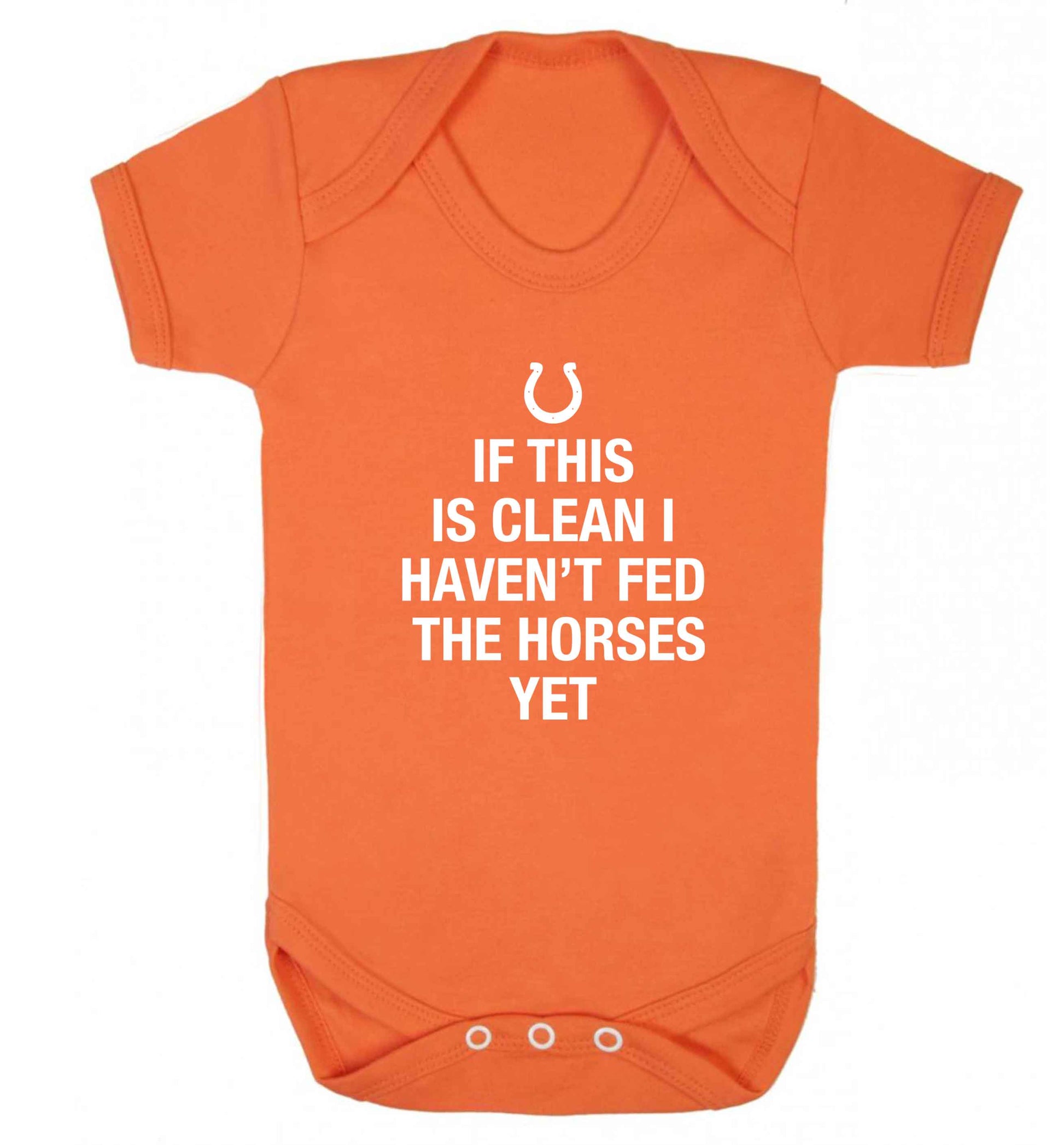If this isn't clean I haven't fed the horses yet baby vest orange 18-24 months