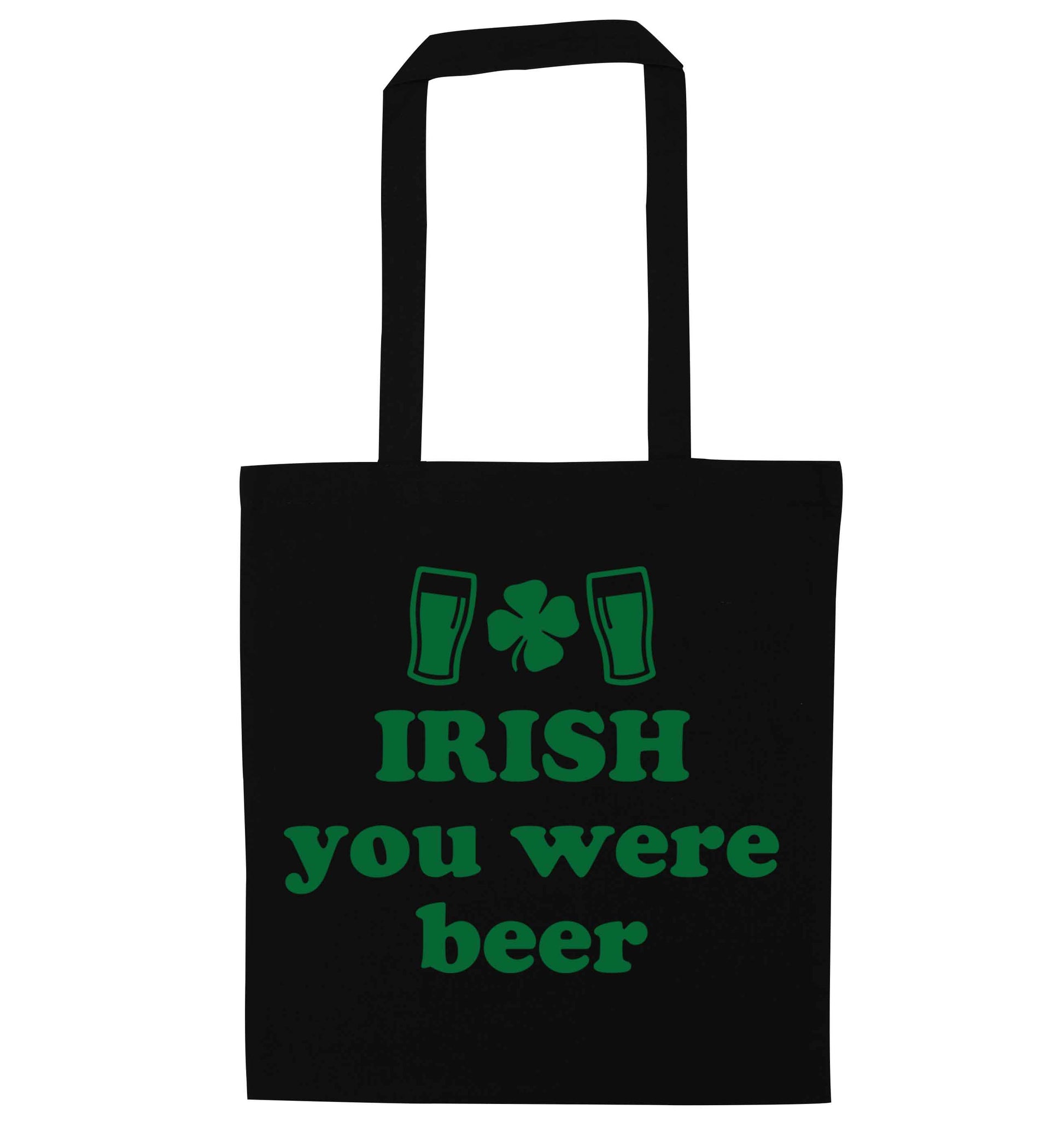 Irish you were beer black tote bag