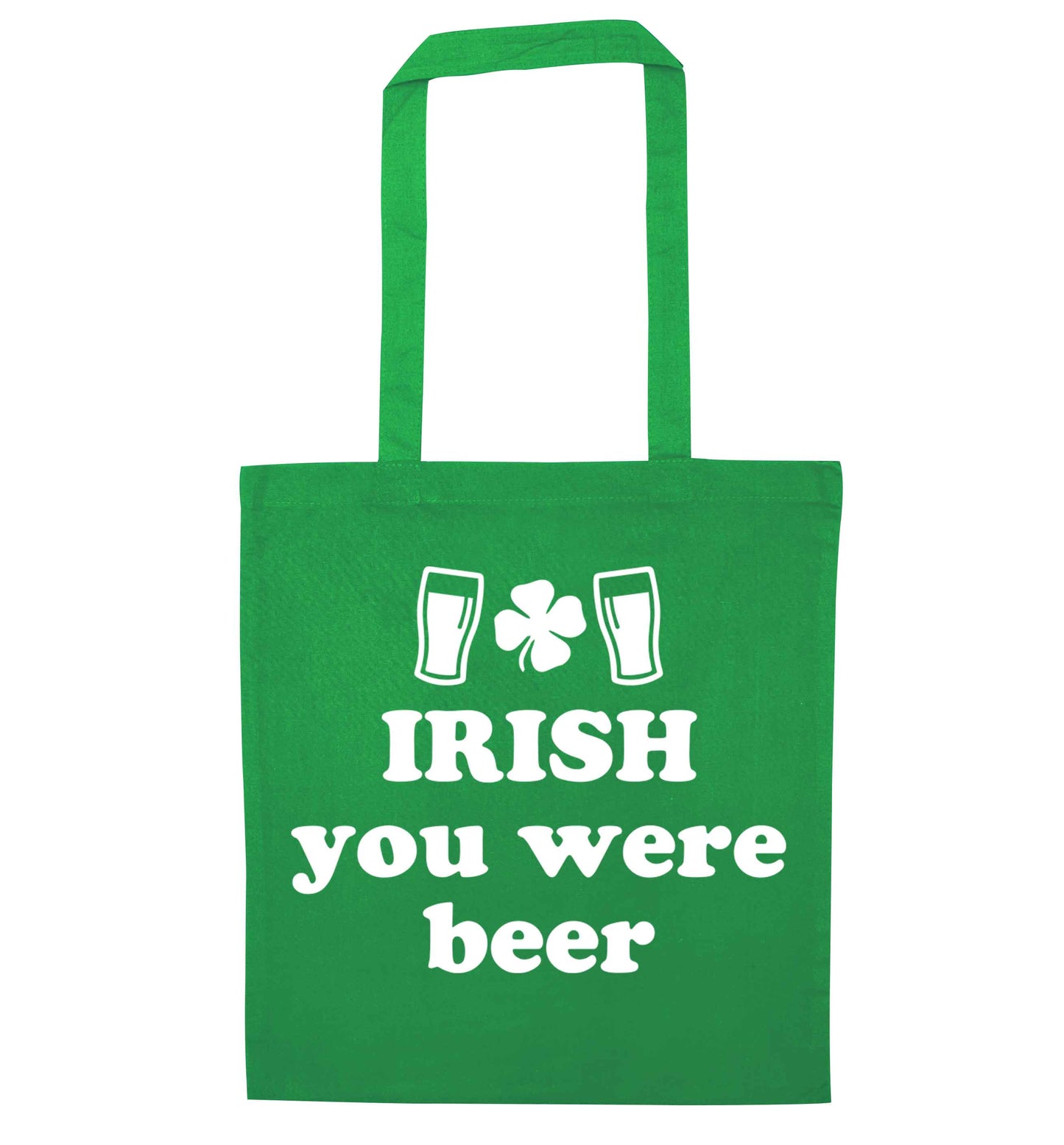 Irish you were beer green tote bag