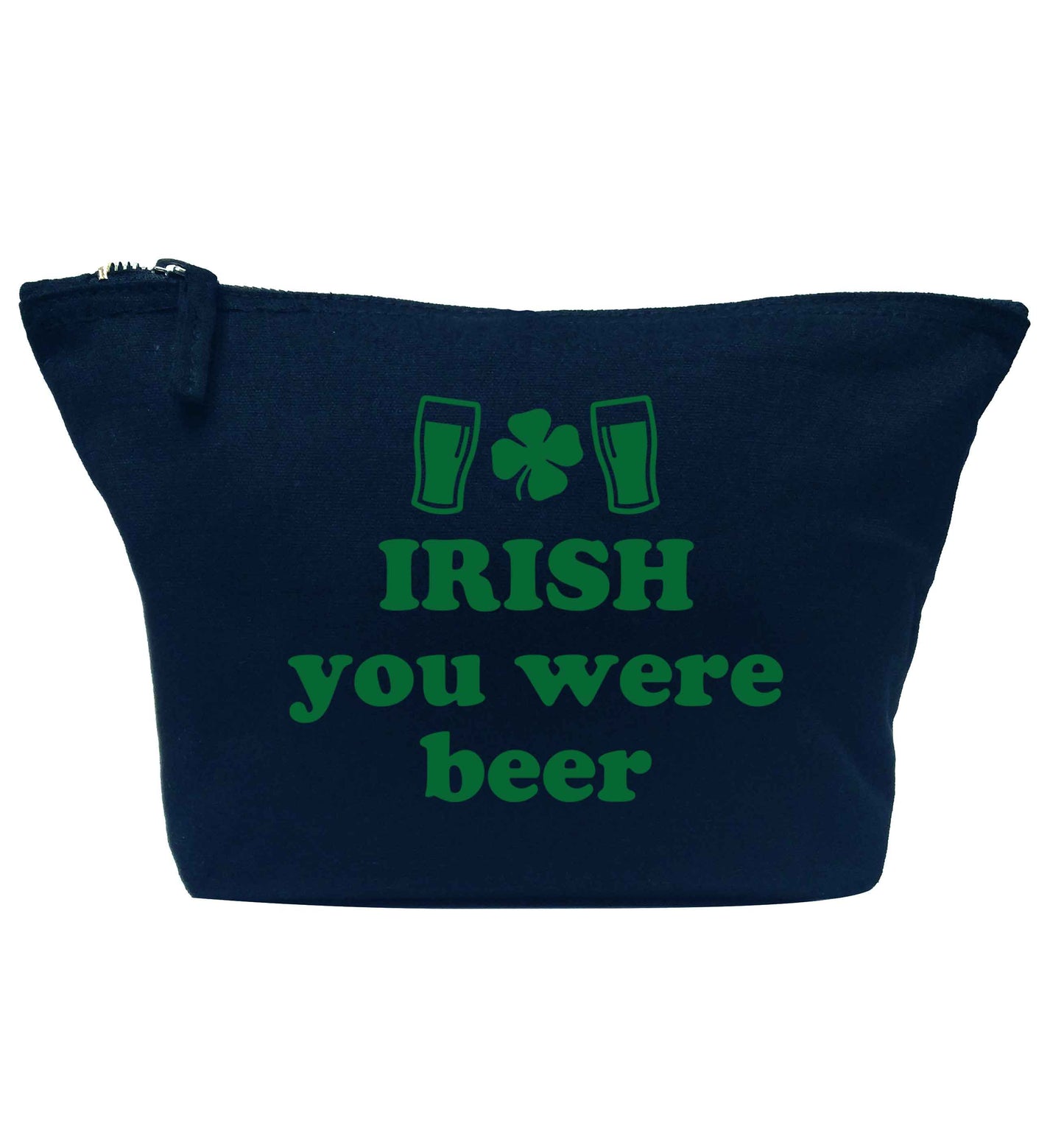 Irish you were beer navy makeup bag
