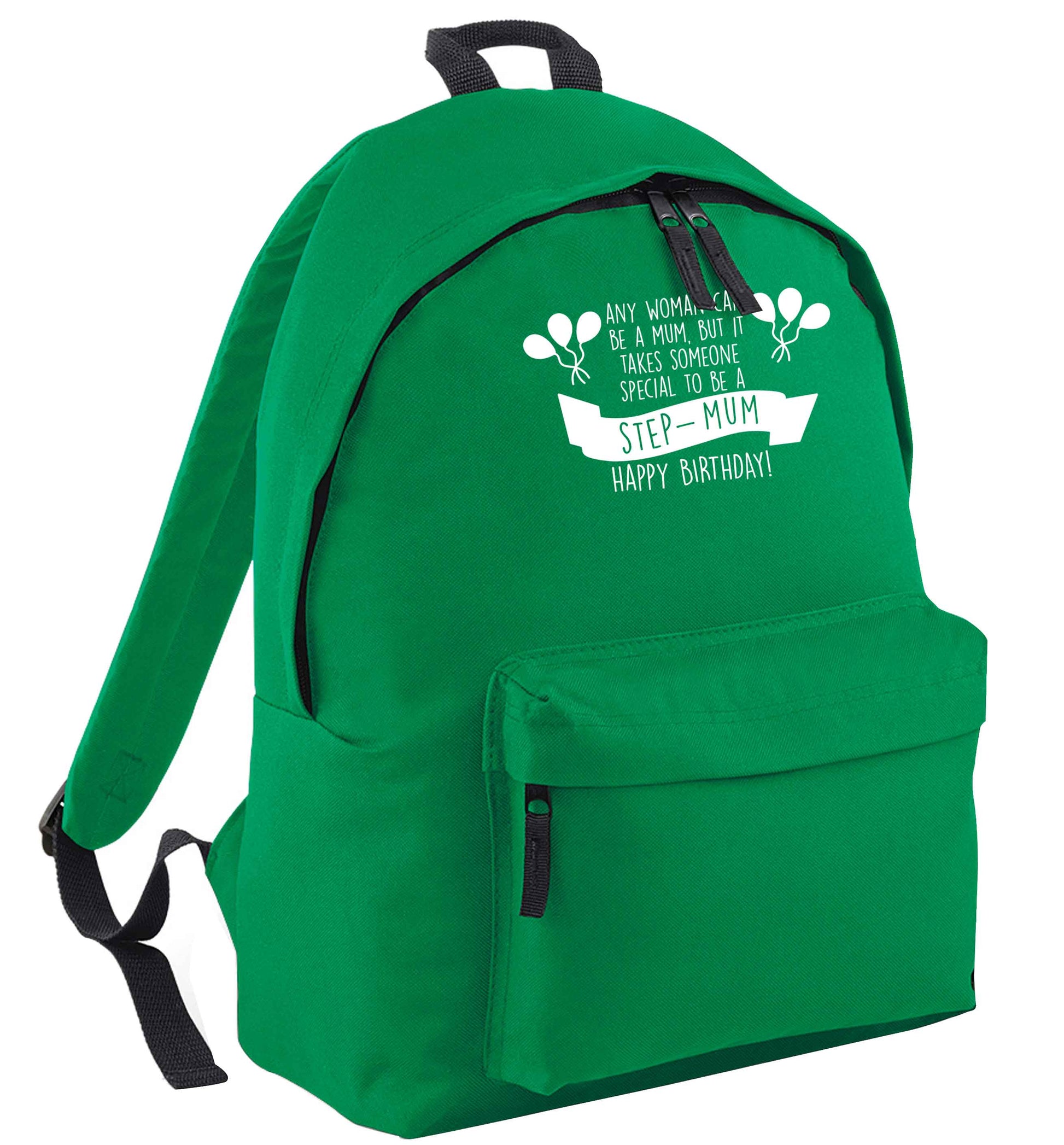 Takes someone special to be a step-mum, happy birthday! green adults backpack