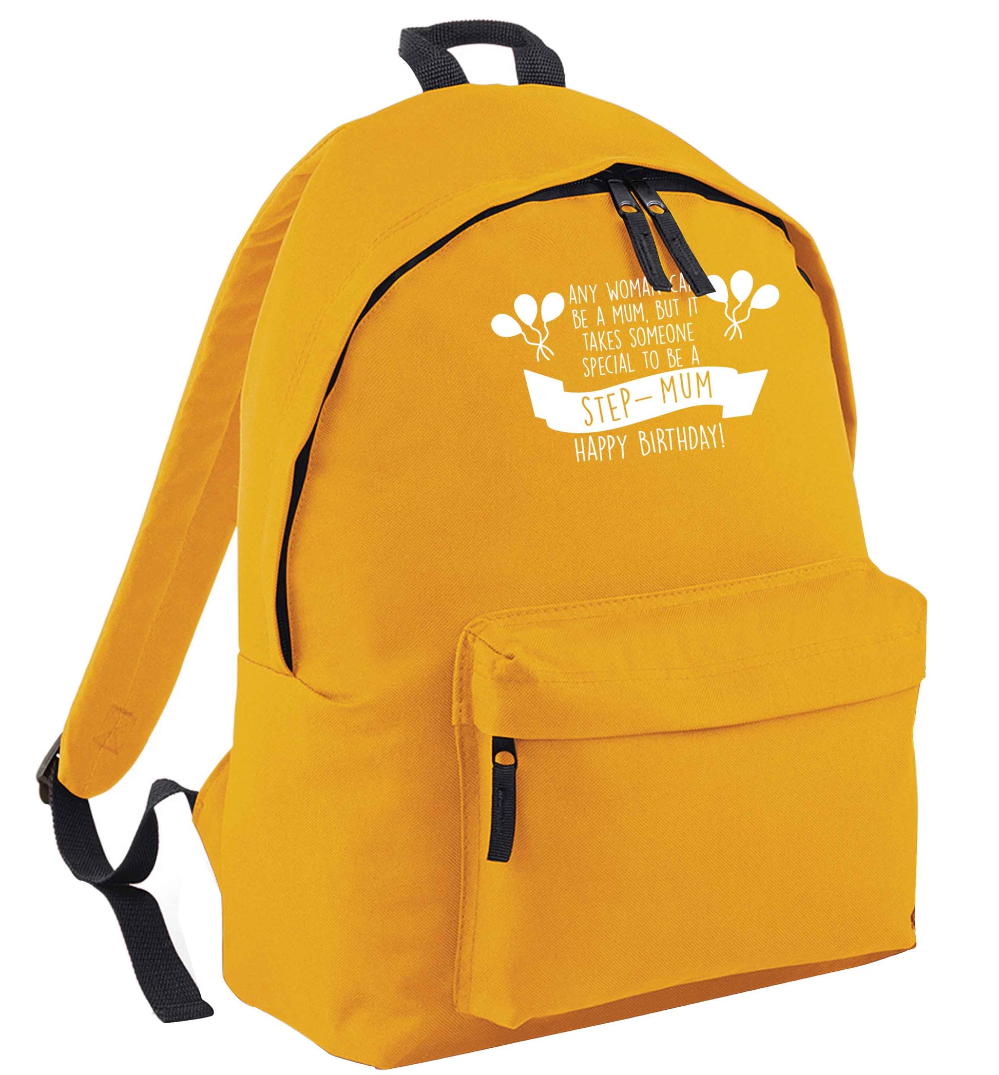 Takes someone special to be a step-mum, happy birthday! mustard adults backpack