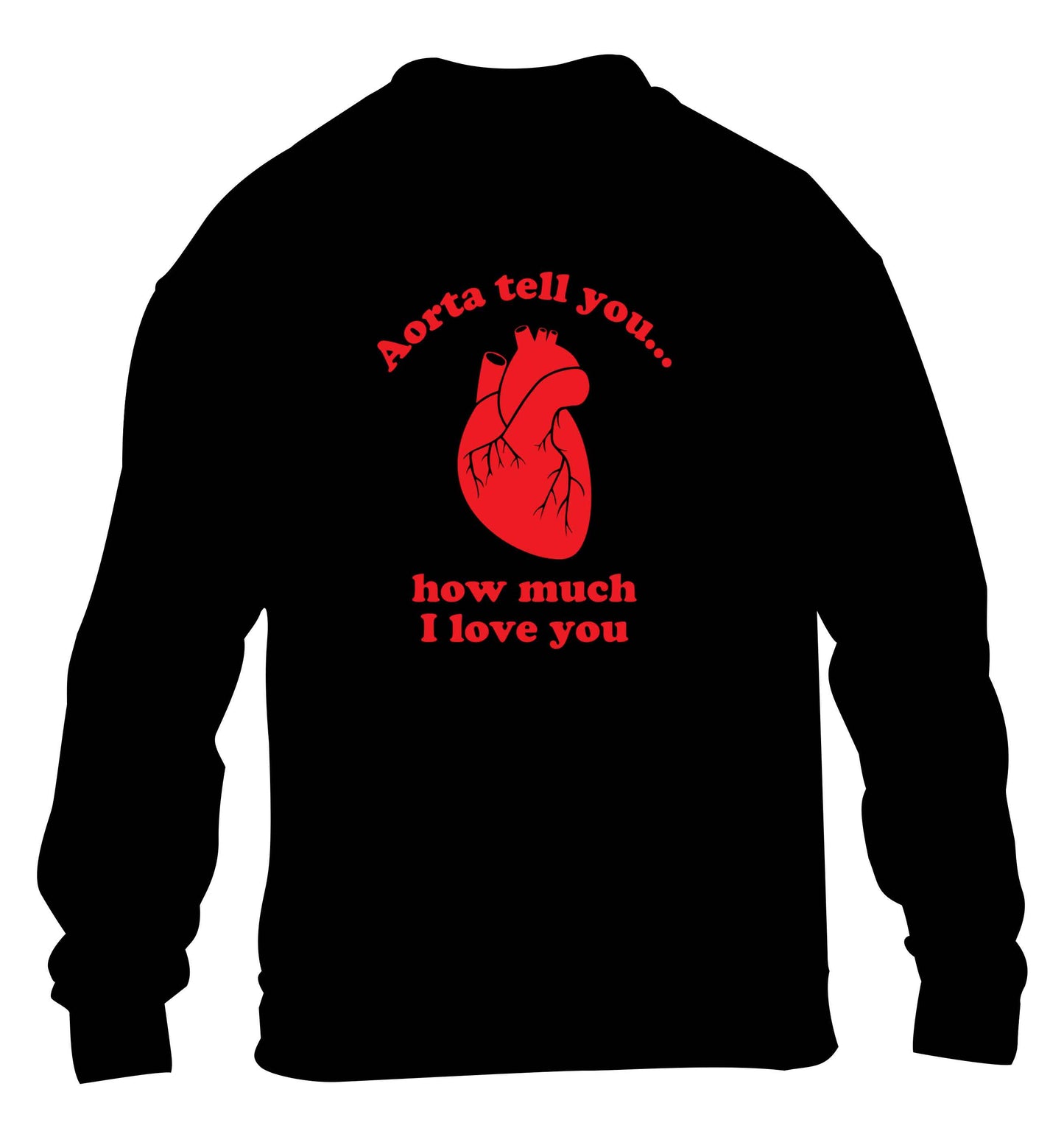 Aorta tell you how much I love you children's black sweater 12-13 Years