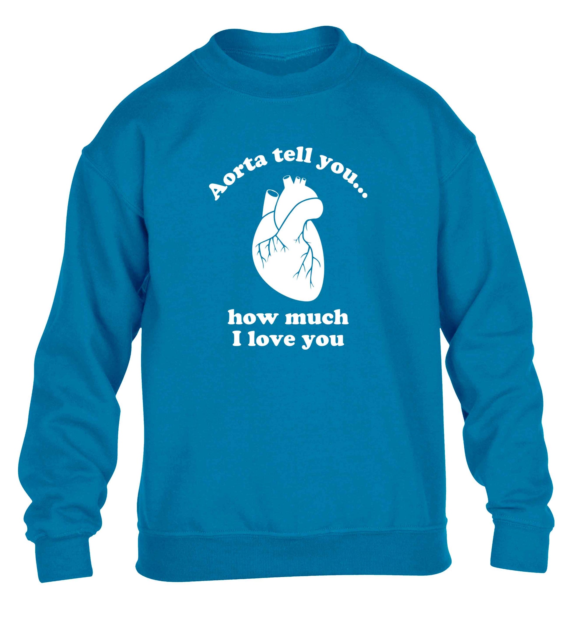 Aorta tell you how much I love you children's blue sweater 12-13 Years
