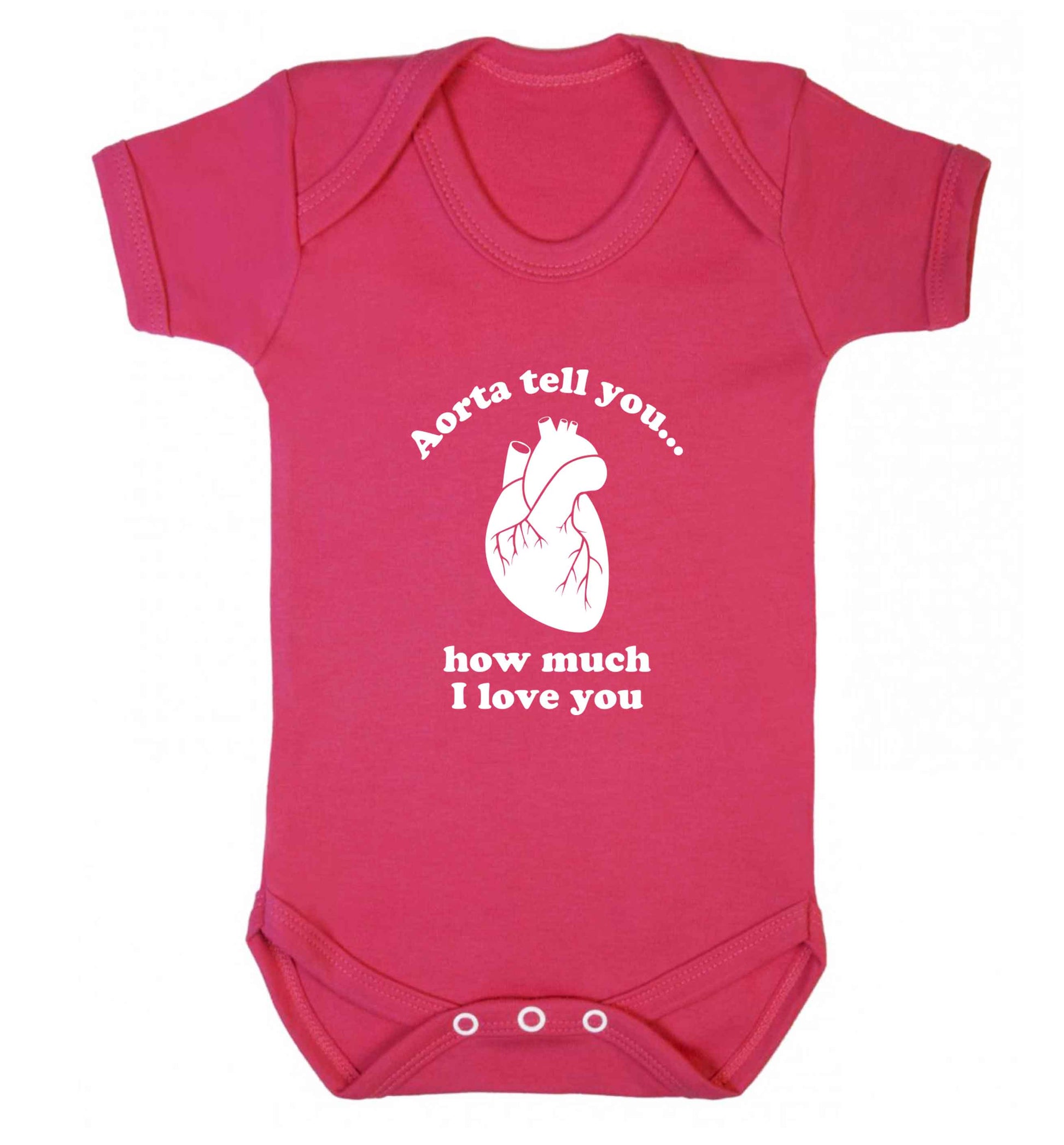 Aorta tell you how much I love you baby vest dark pink 18-24 months