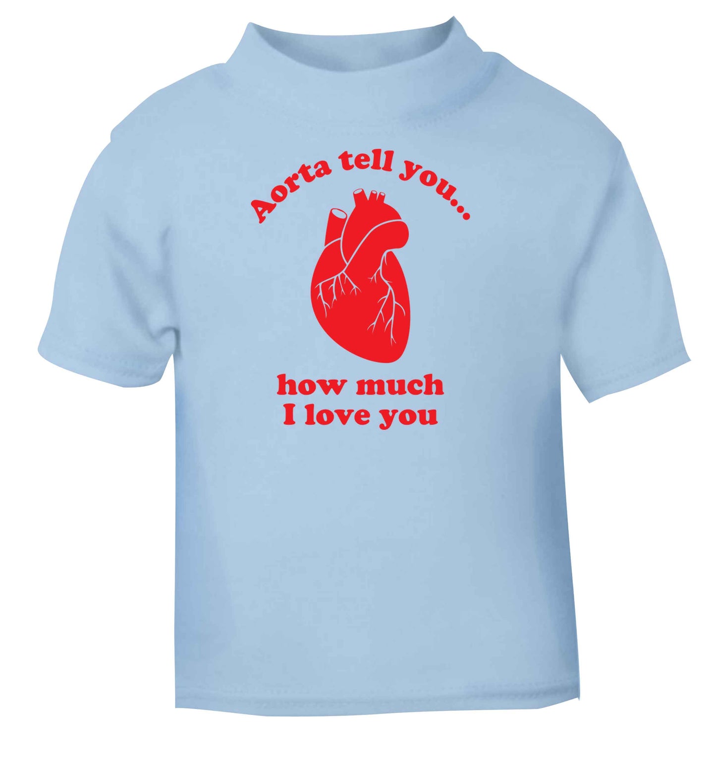 Aorta tell you how much I love you light blue baby toddler Tshirt 2 Years