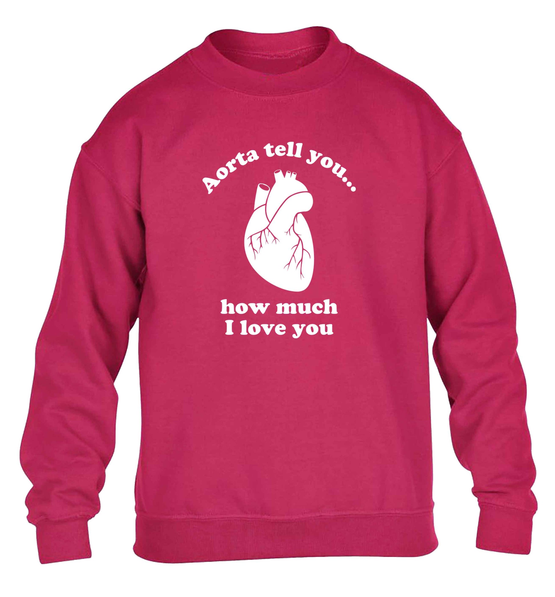 Aorta tell you how much I love you children's pink sweater 12-13 Years