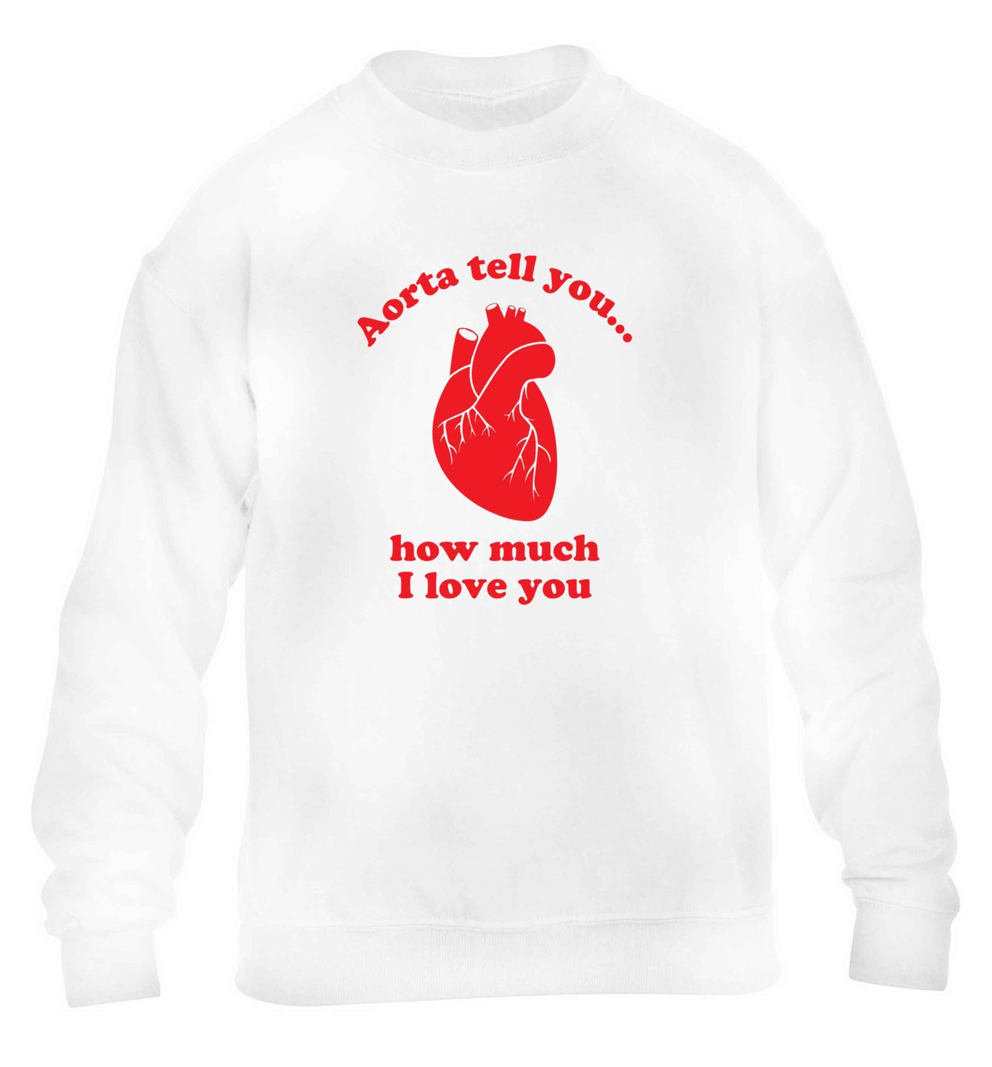 Aorta tell you how much I love you children's white sweater 12-13 Years