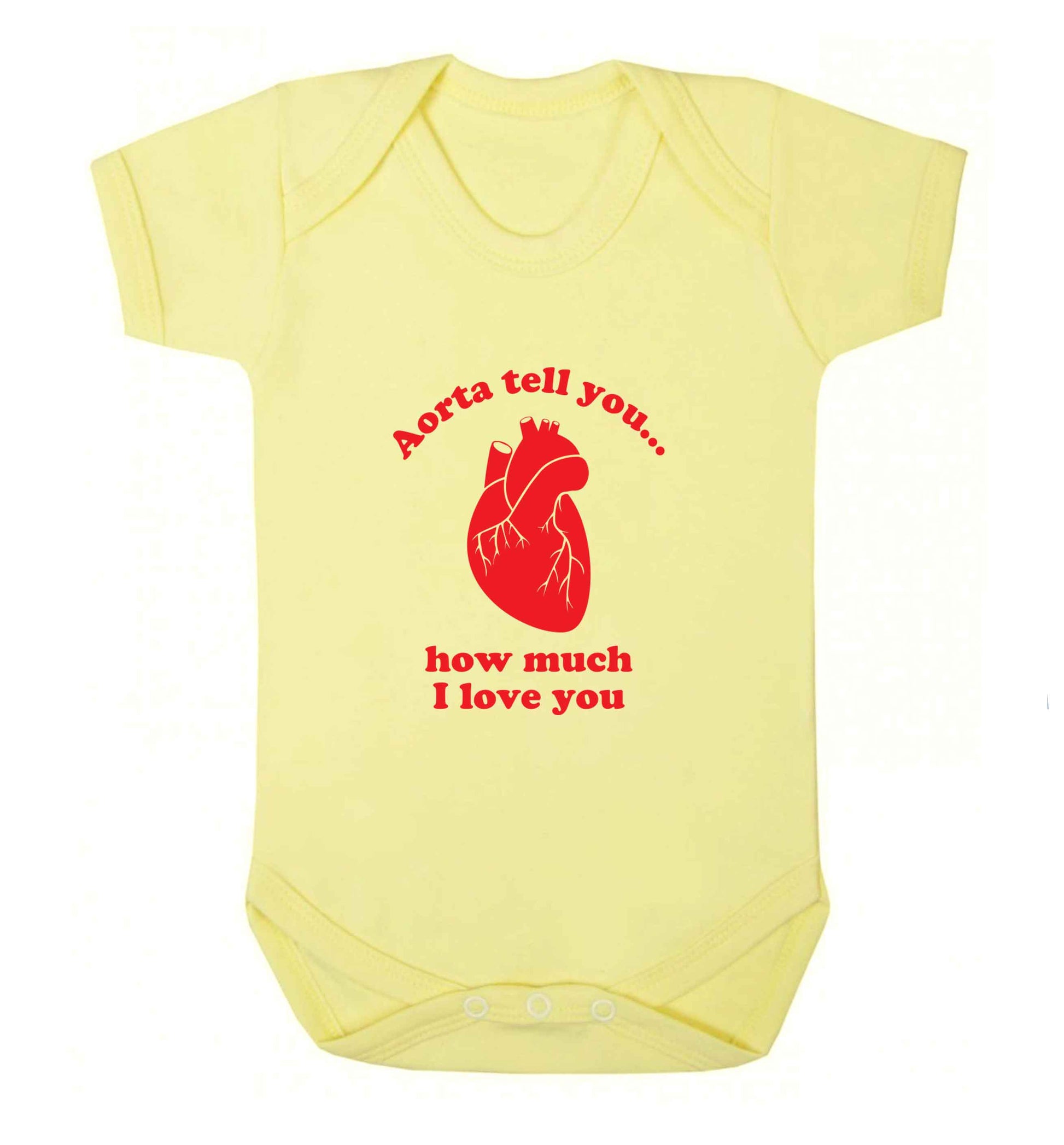 Aorta tell you how much I love you baby vest pale yellow 18-24 months