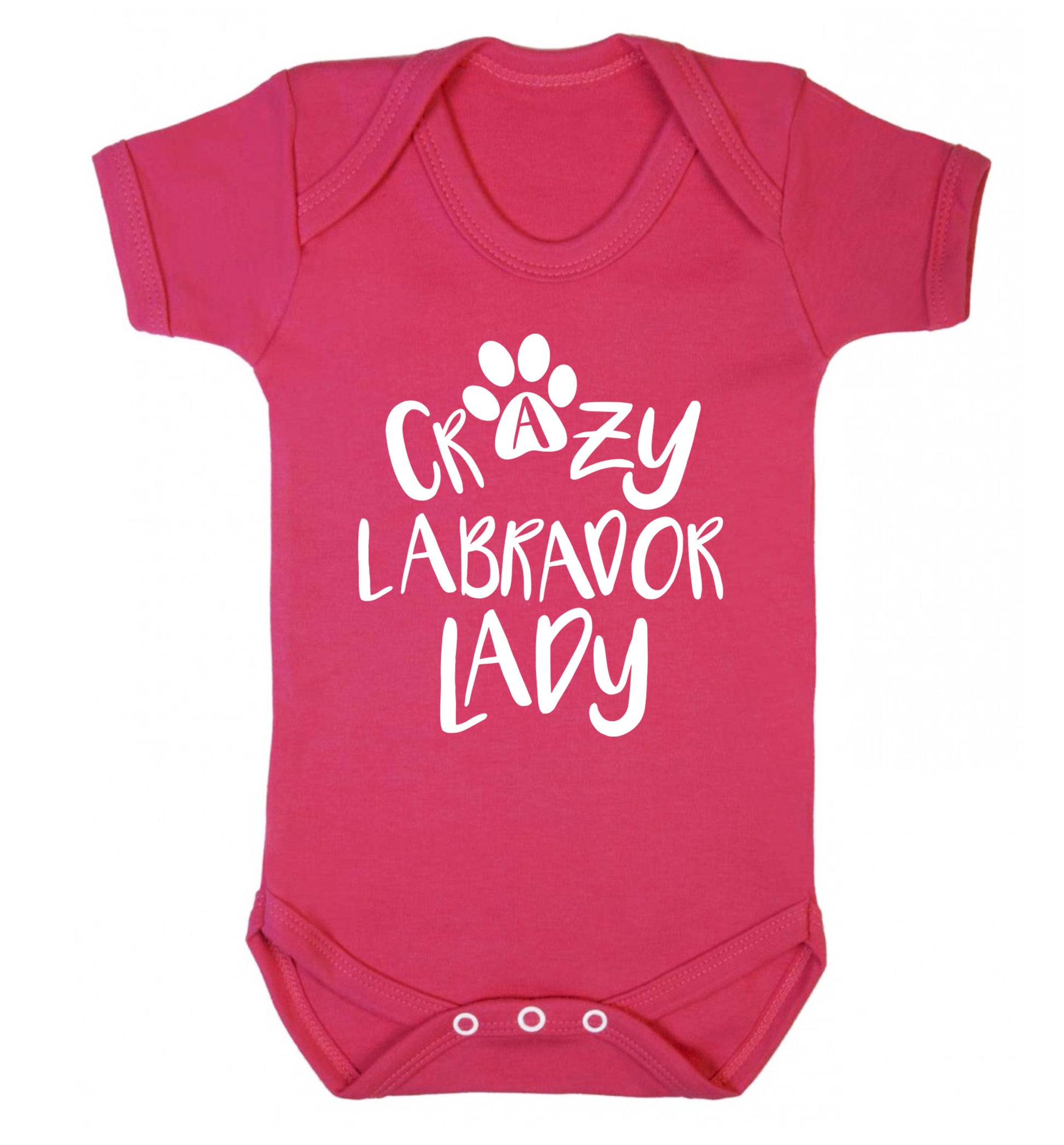 Crazy labrador lady Baby Vest dark pink 18-24 months