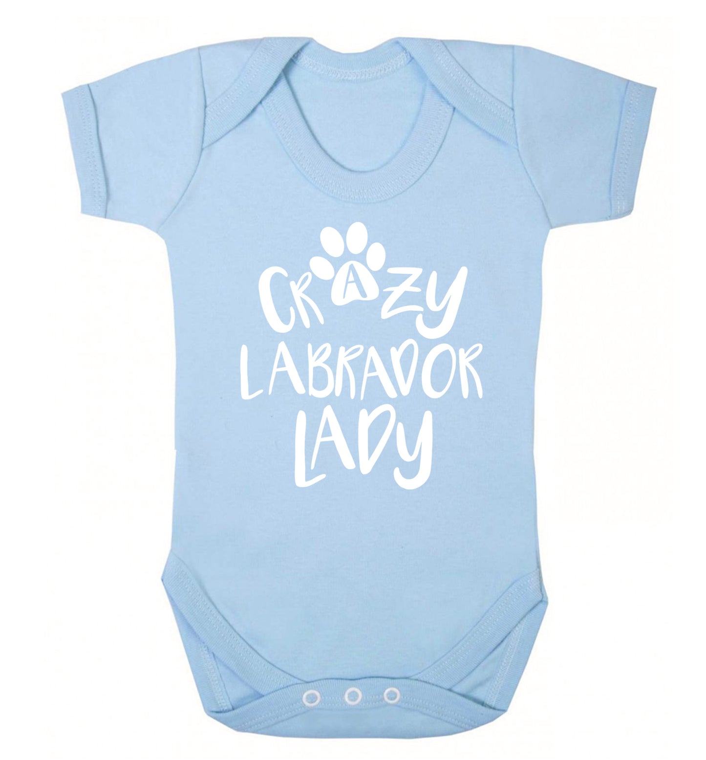 Crazy labrador lady Baby Vest pale blue 18-24 months