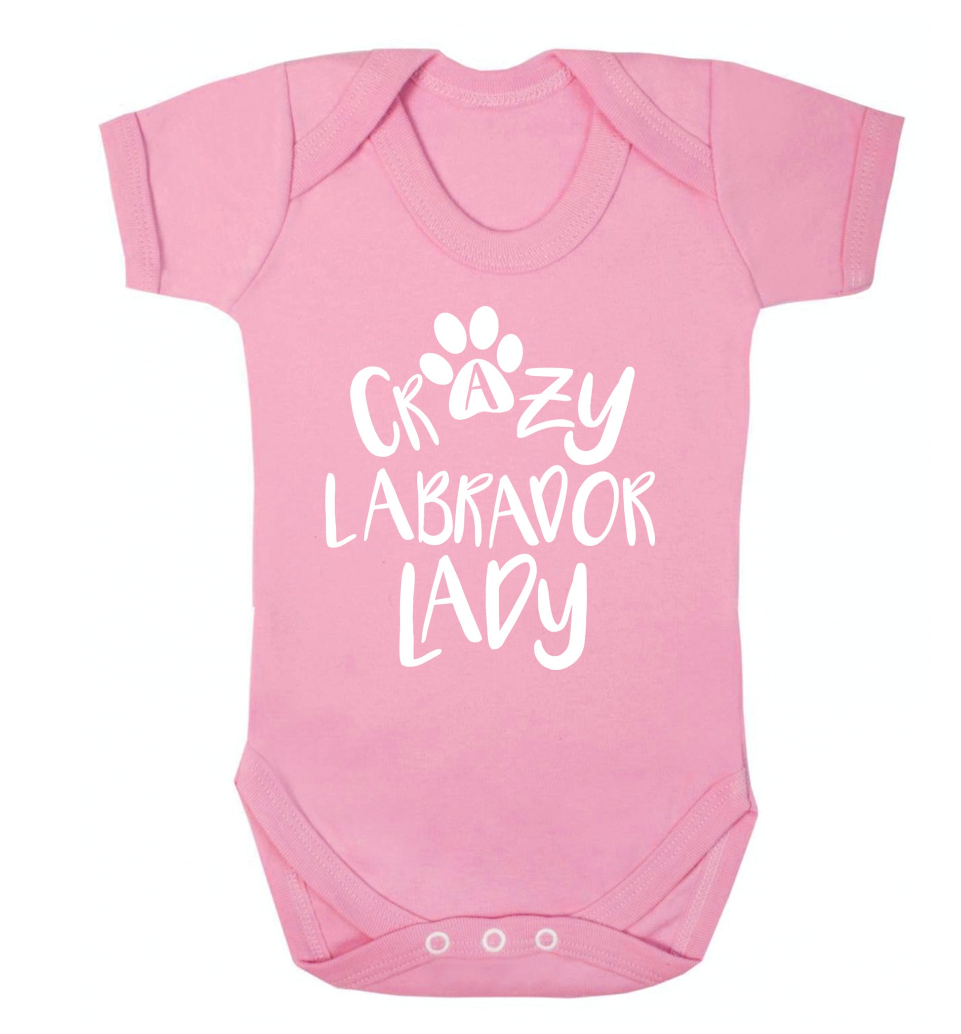 Crazy labrador lady Baby Vest pale pink 18-24 months