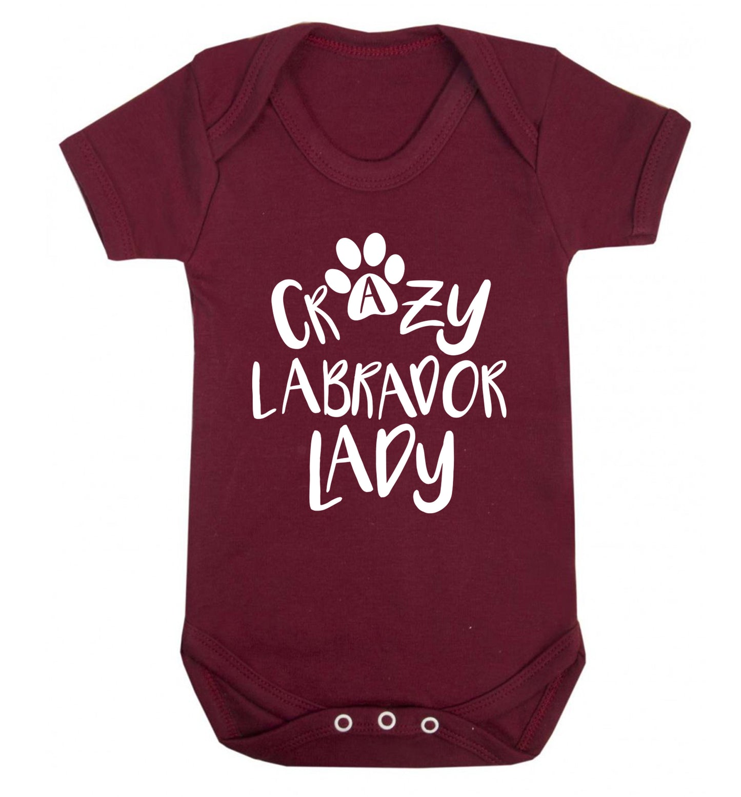 Crazy labrador lady Baby Vest maroon 18-24 months