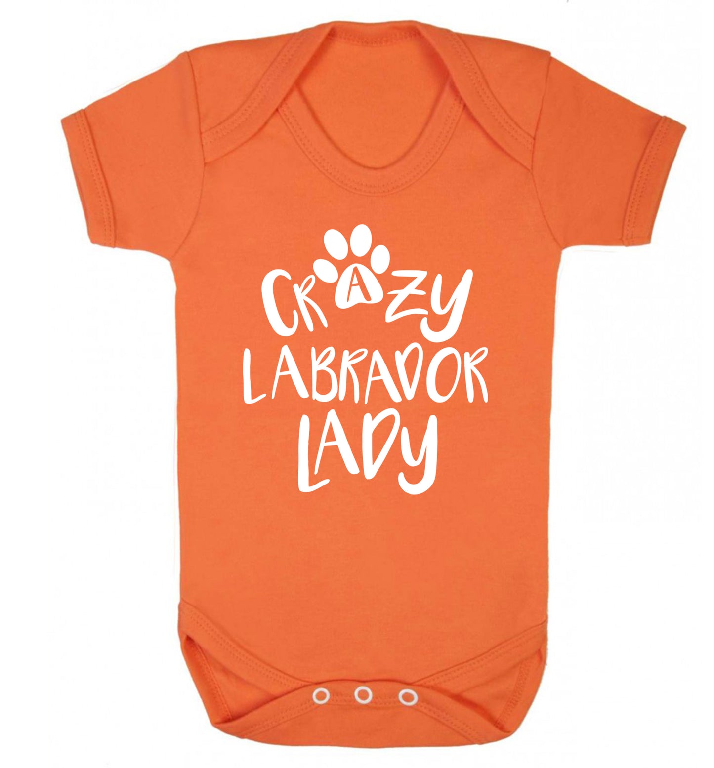 Crazy labrador lady Baby Vest orange 18-24 months