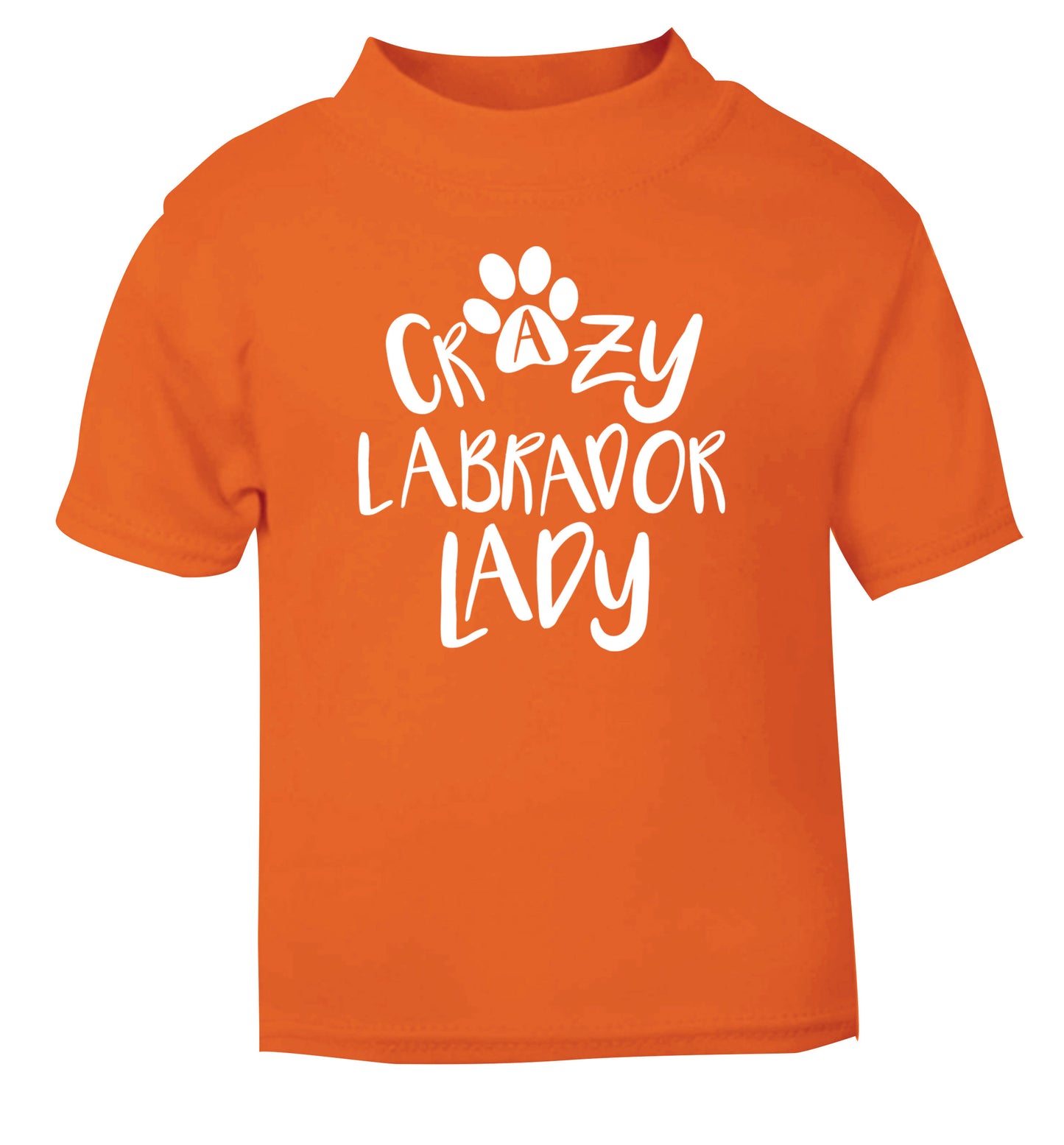 Crazy labrador lady orange Baby Toddler Tshirt 2 Years