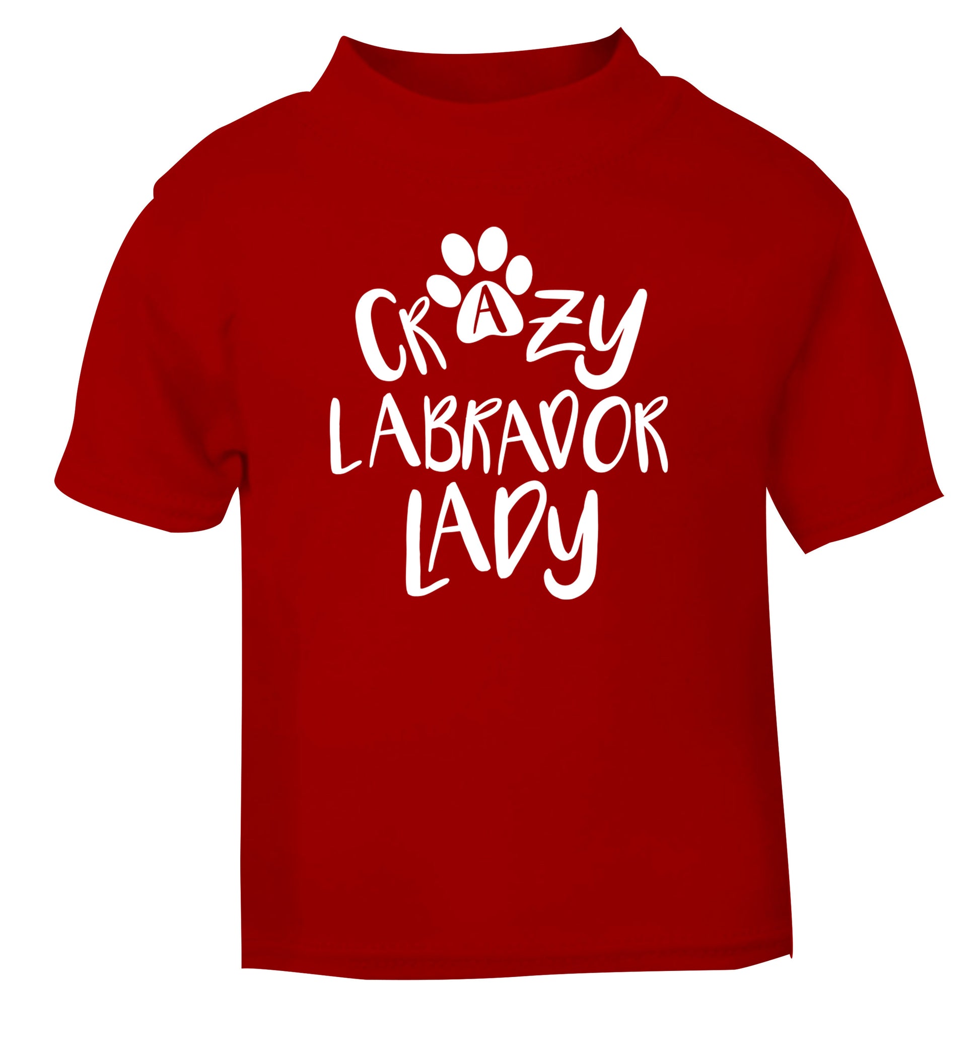 Crazy labrador lady red Baby Toddler Tshirt 2 Years