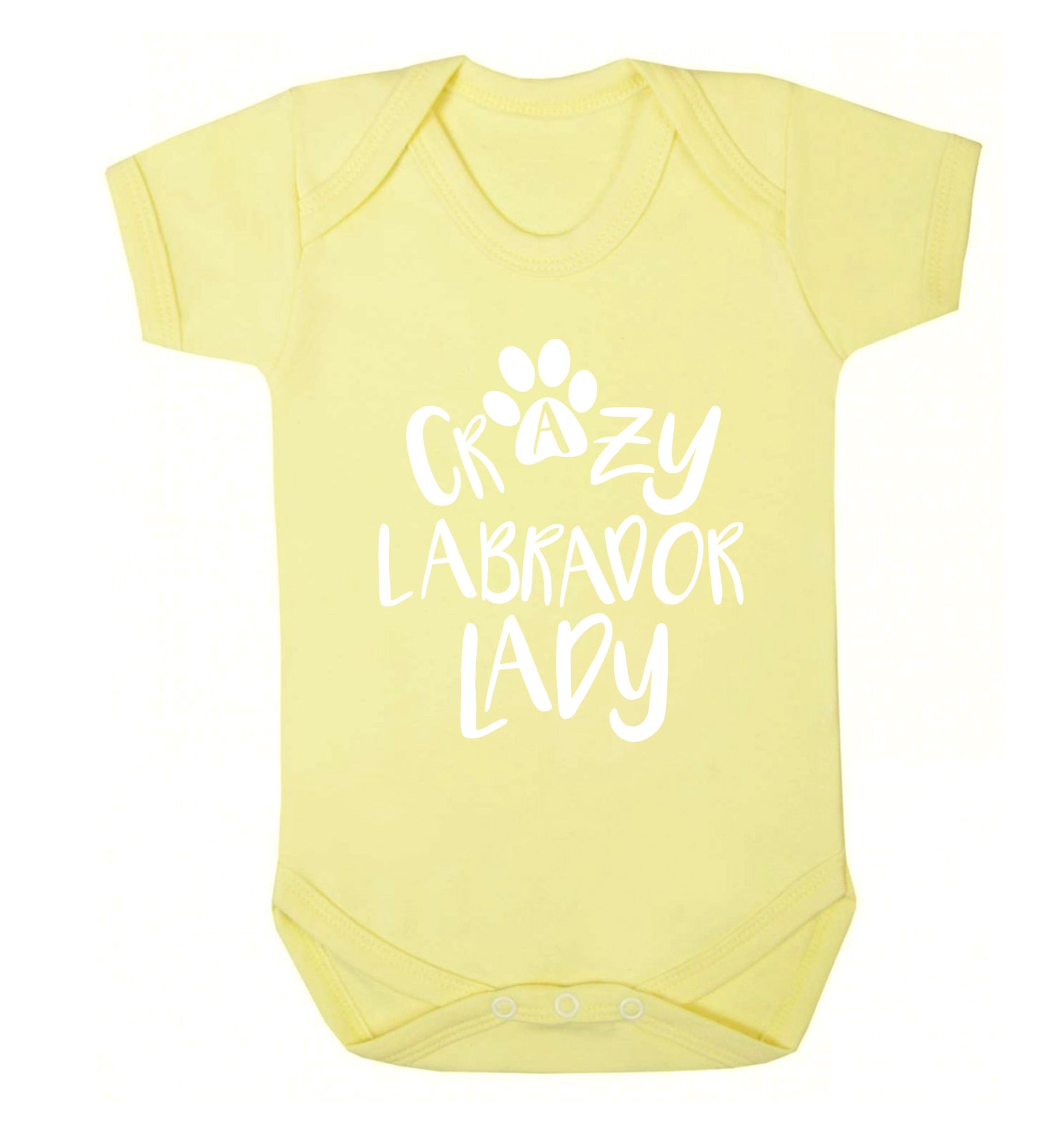 Crazy labrador lady Baby Vest pale yellow 18-24 months