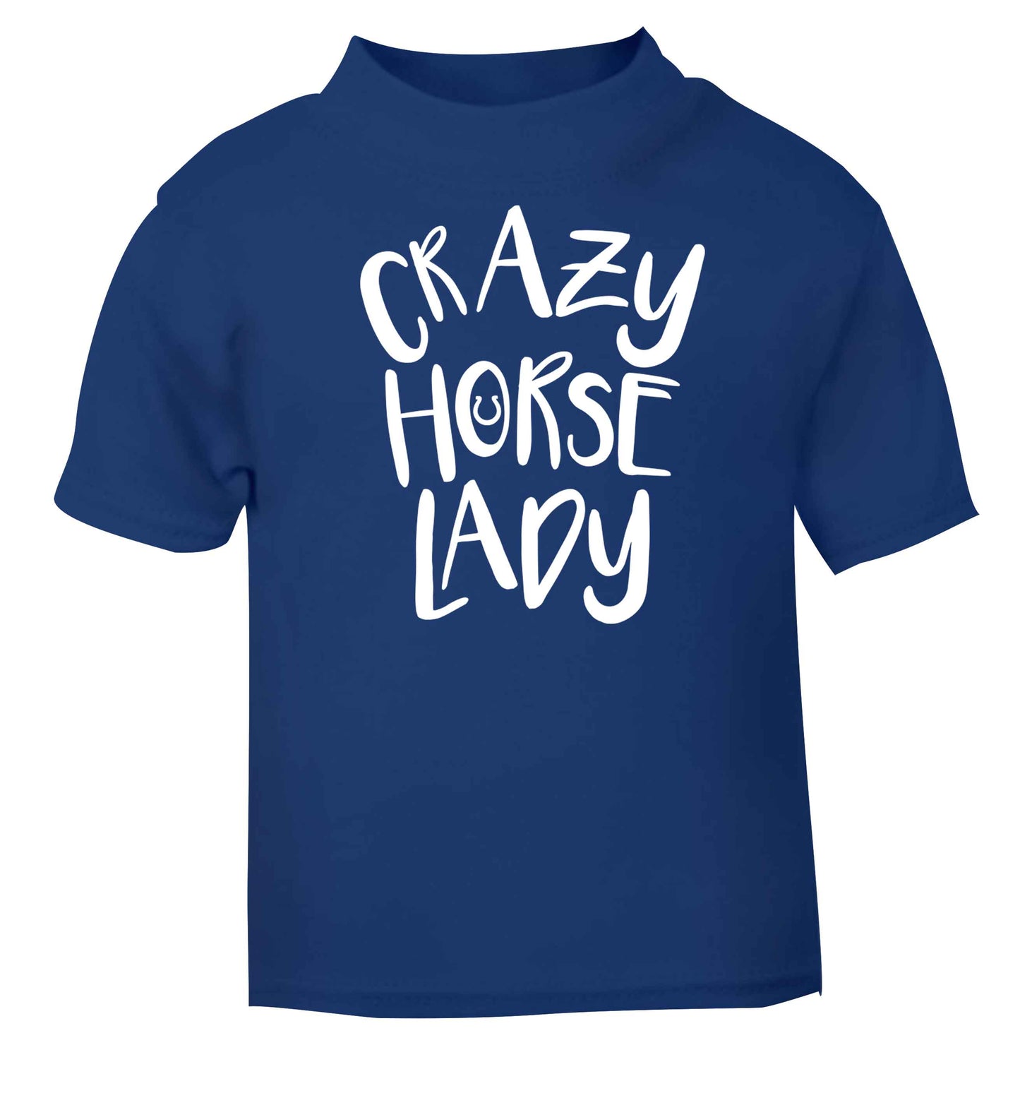 Crazy horse lady blue baby toddler Tshirt 2 Years