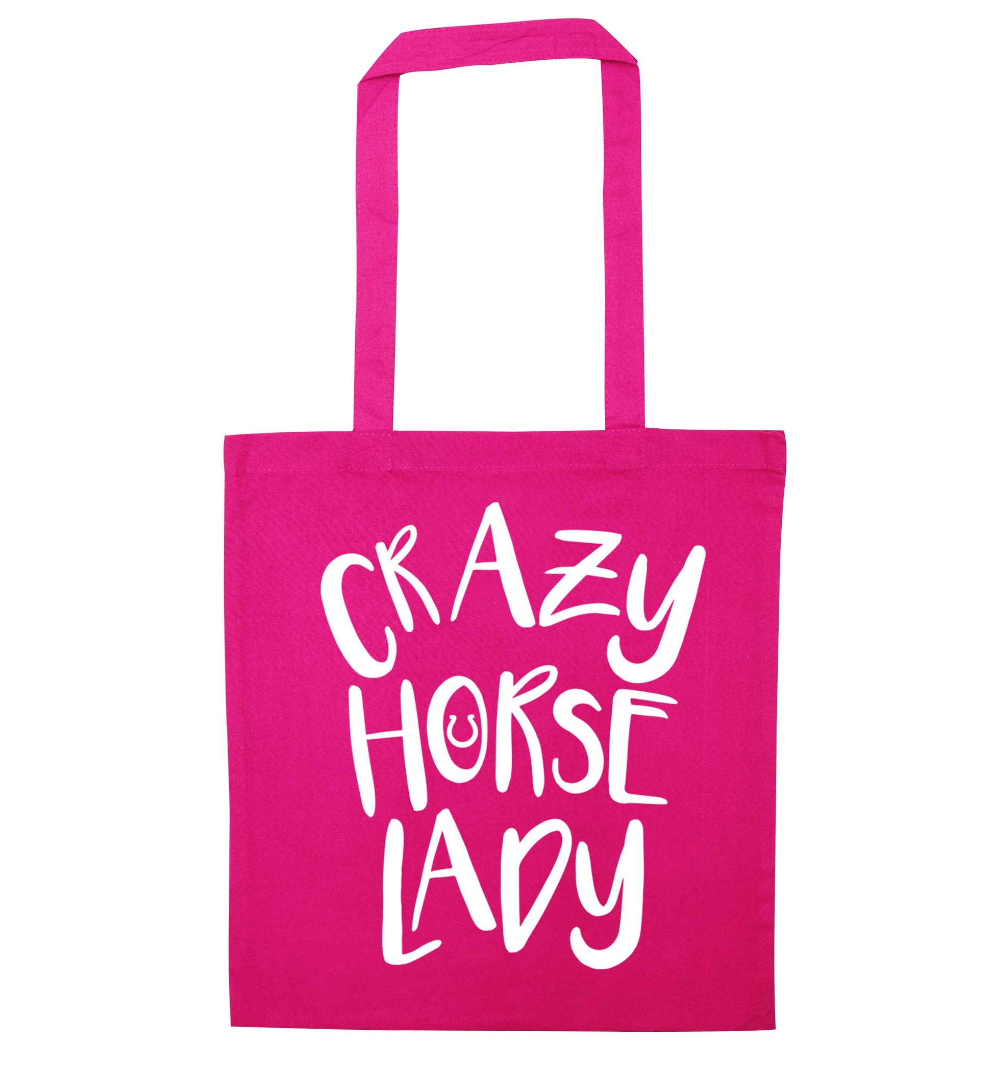 Crazy horse lady pink tote bag