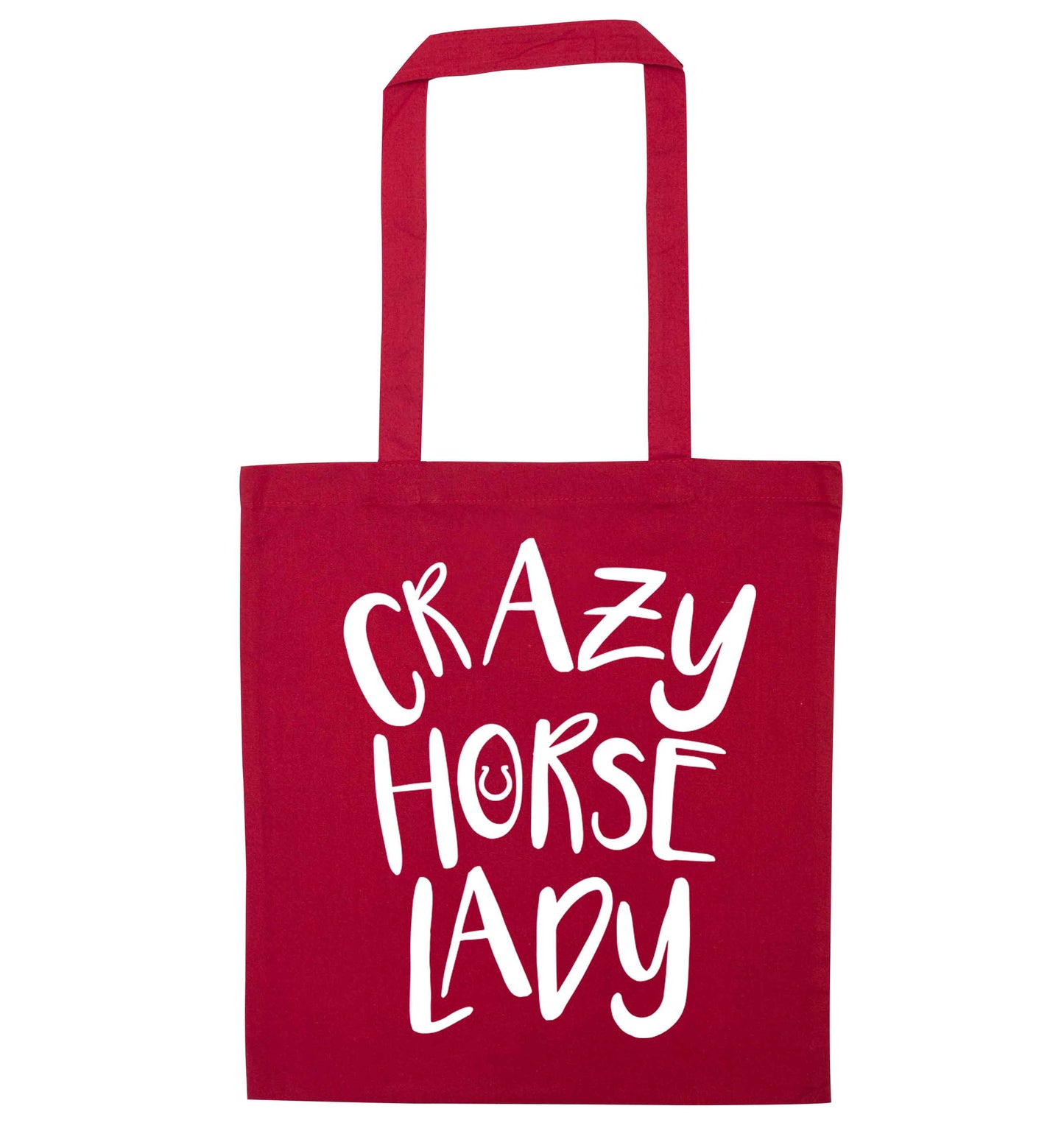 Crazy horse lady red tote bag