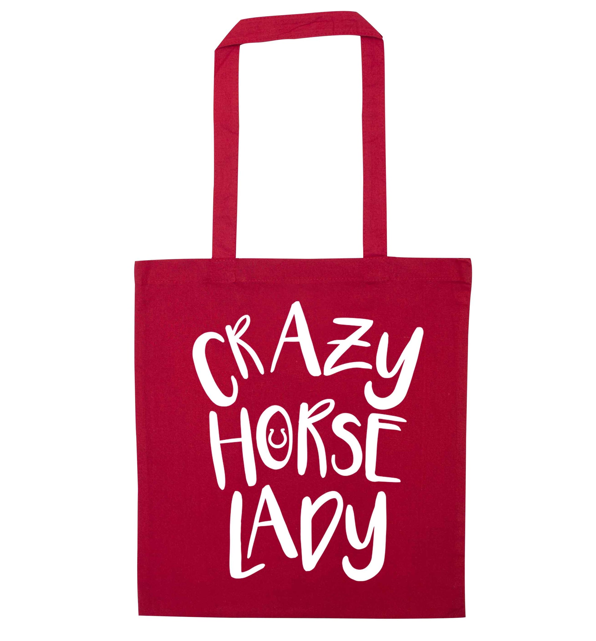Crazy horse lady red tote bag