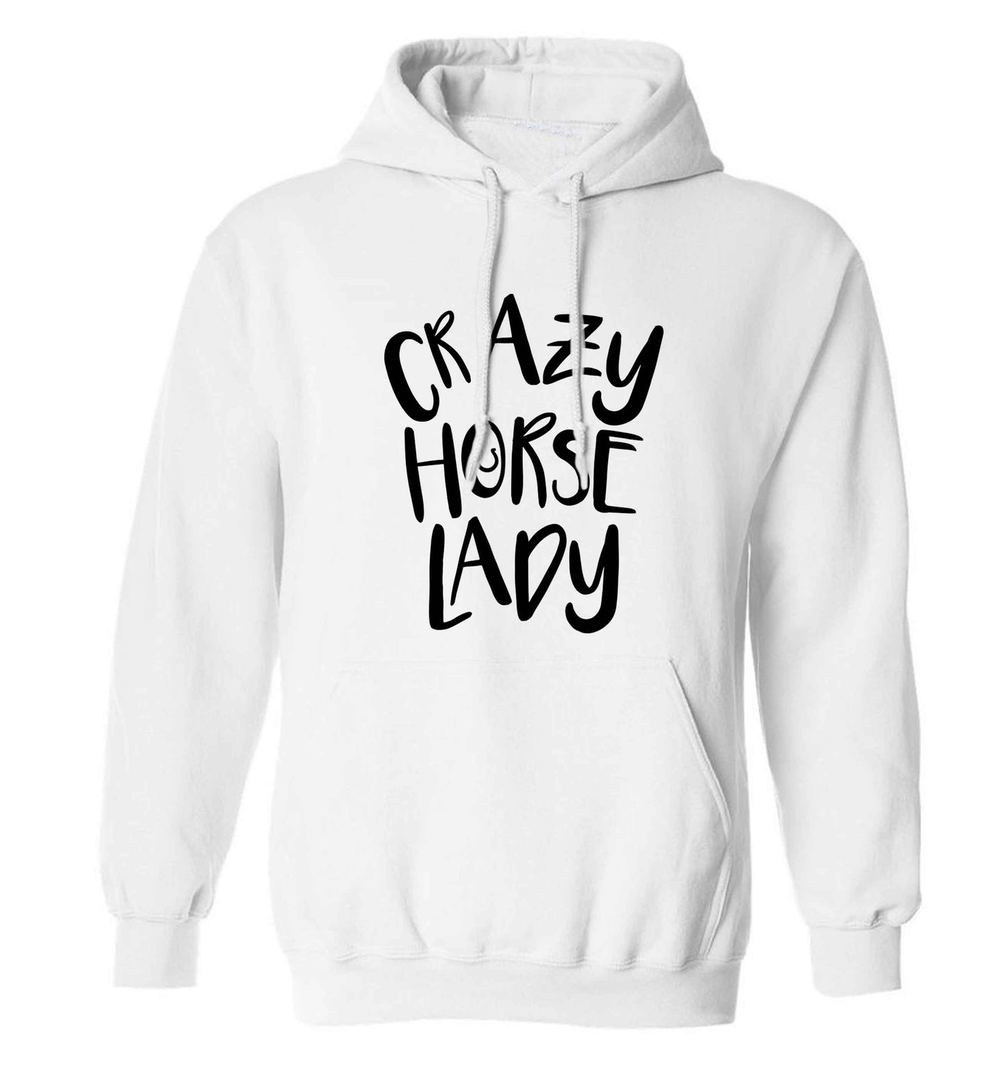 Crazy horse lady adults unisex white hoodie 2XL