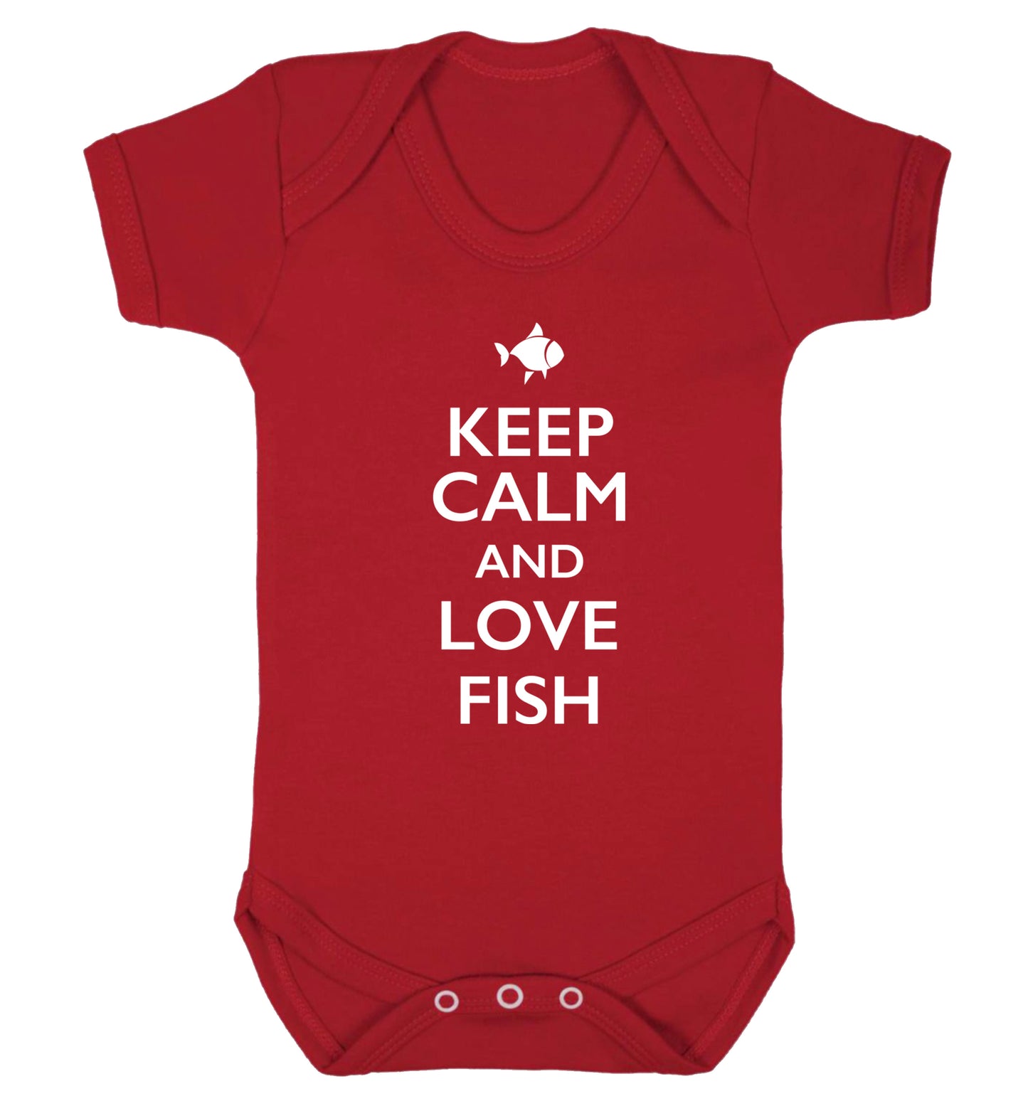 Keep calm and love fish Baby Vest red 18-24 months