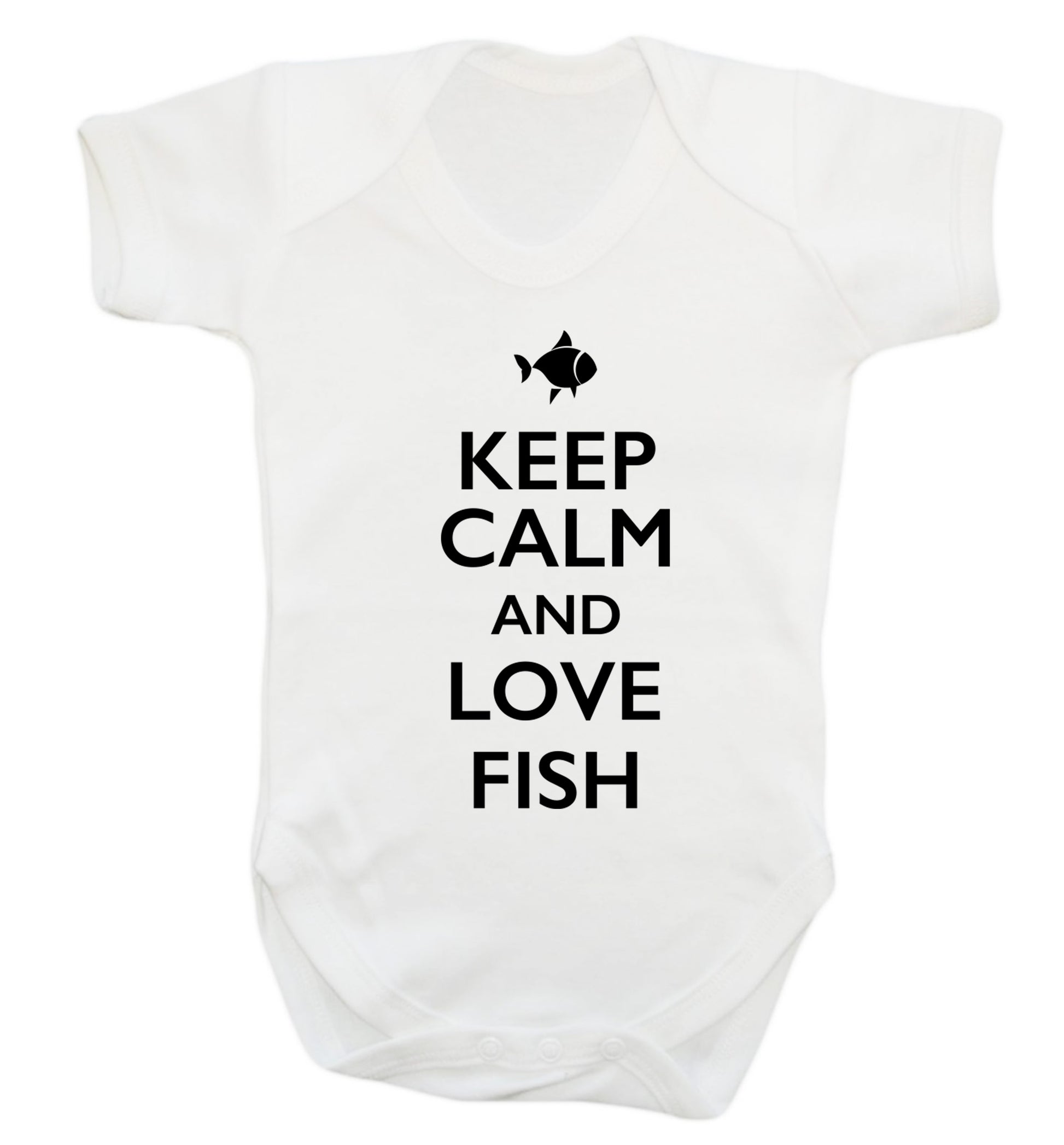 Keep calm and love fish Baby Vest white 18-24 months