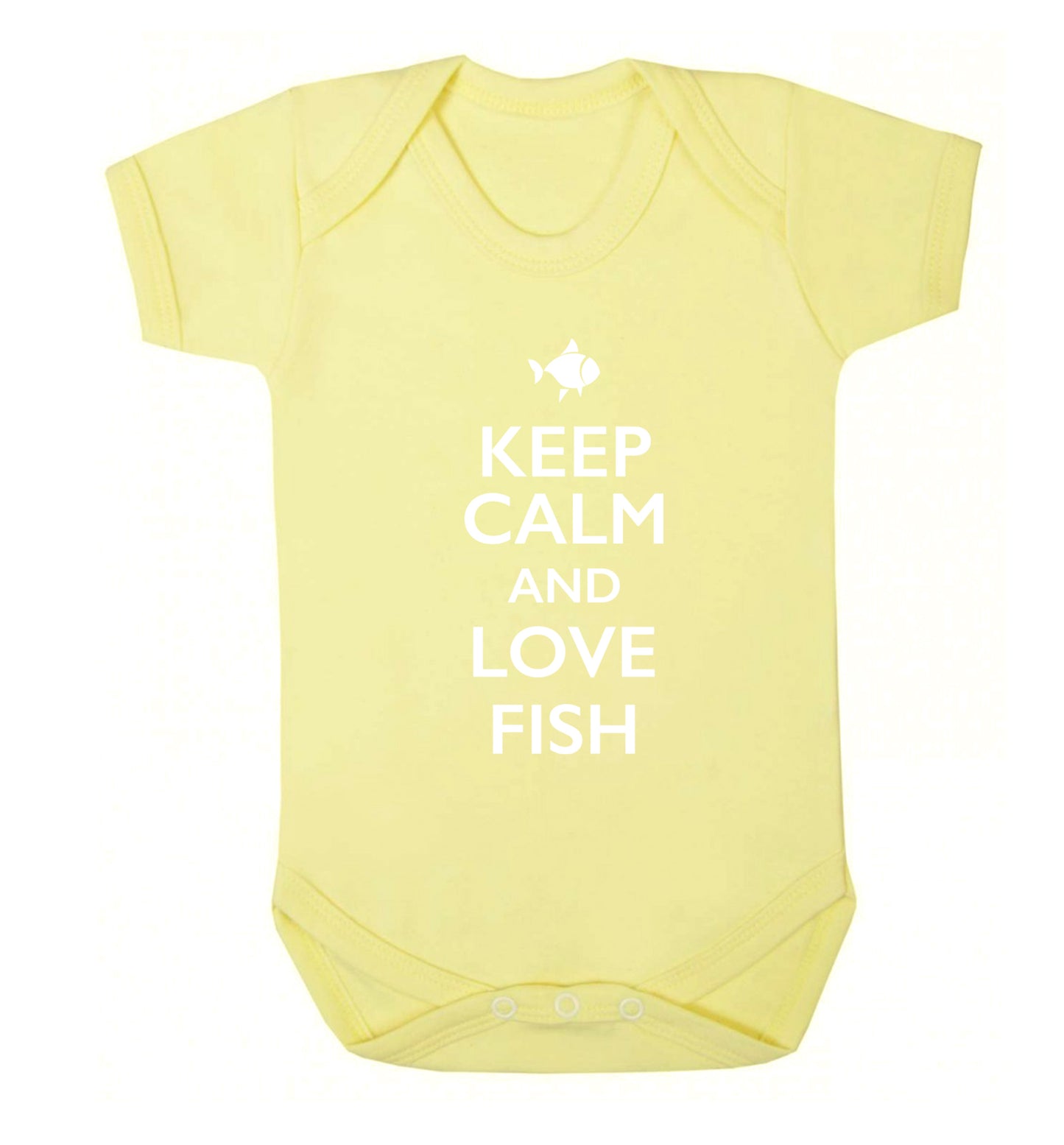 Keep calm and love fish Baby Vest pale yellow 18-24 months