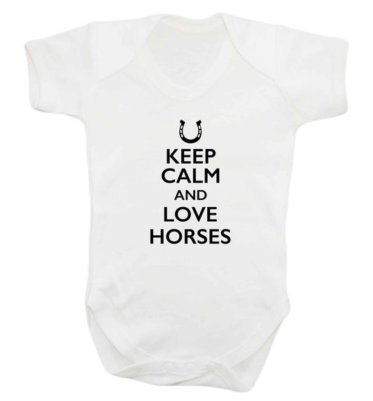 Keep calm and love horses baby vest white 18-24 months