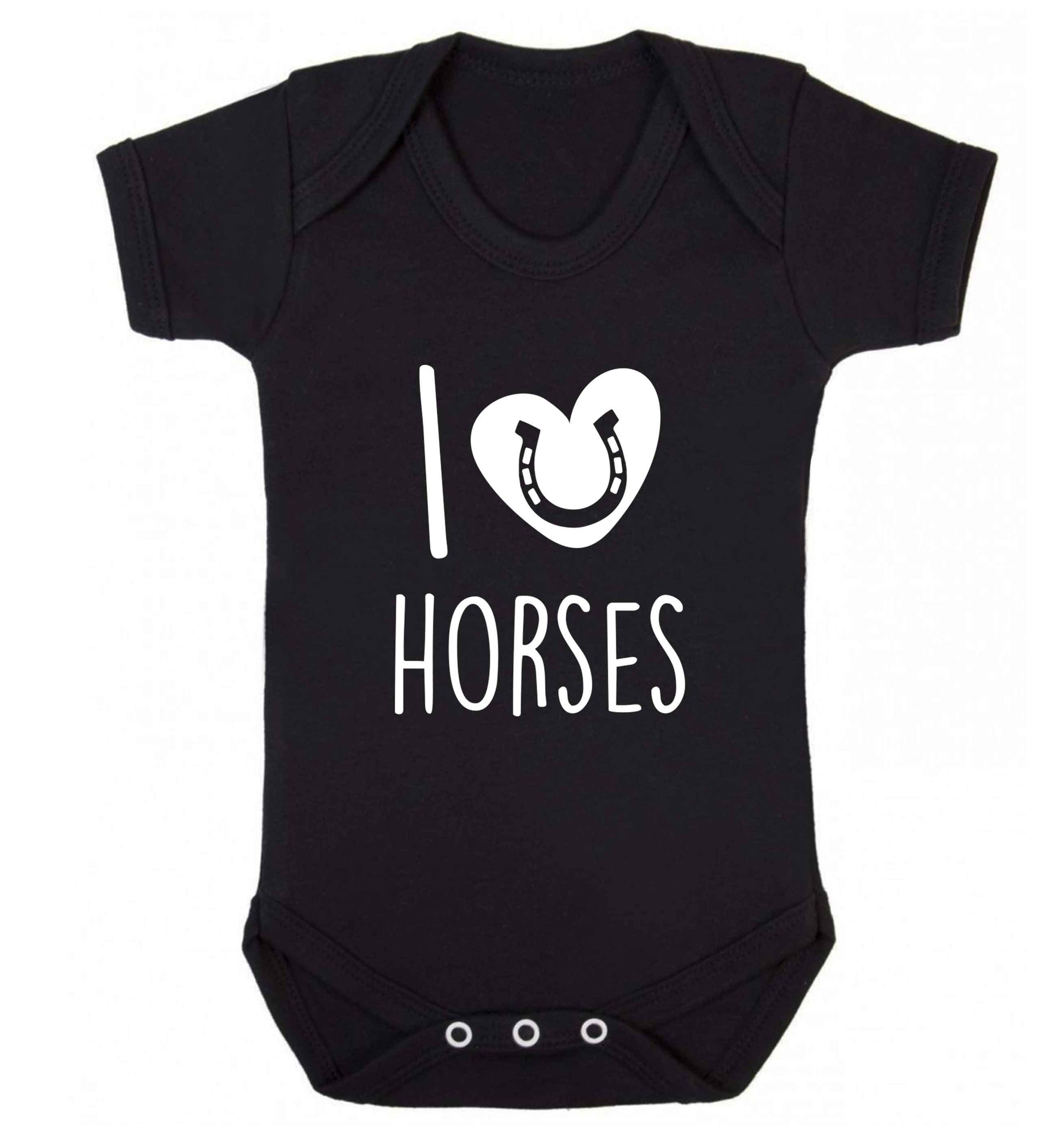 I love horses baby vest black 18-24 months