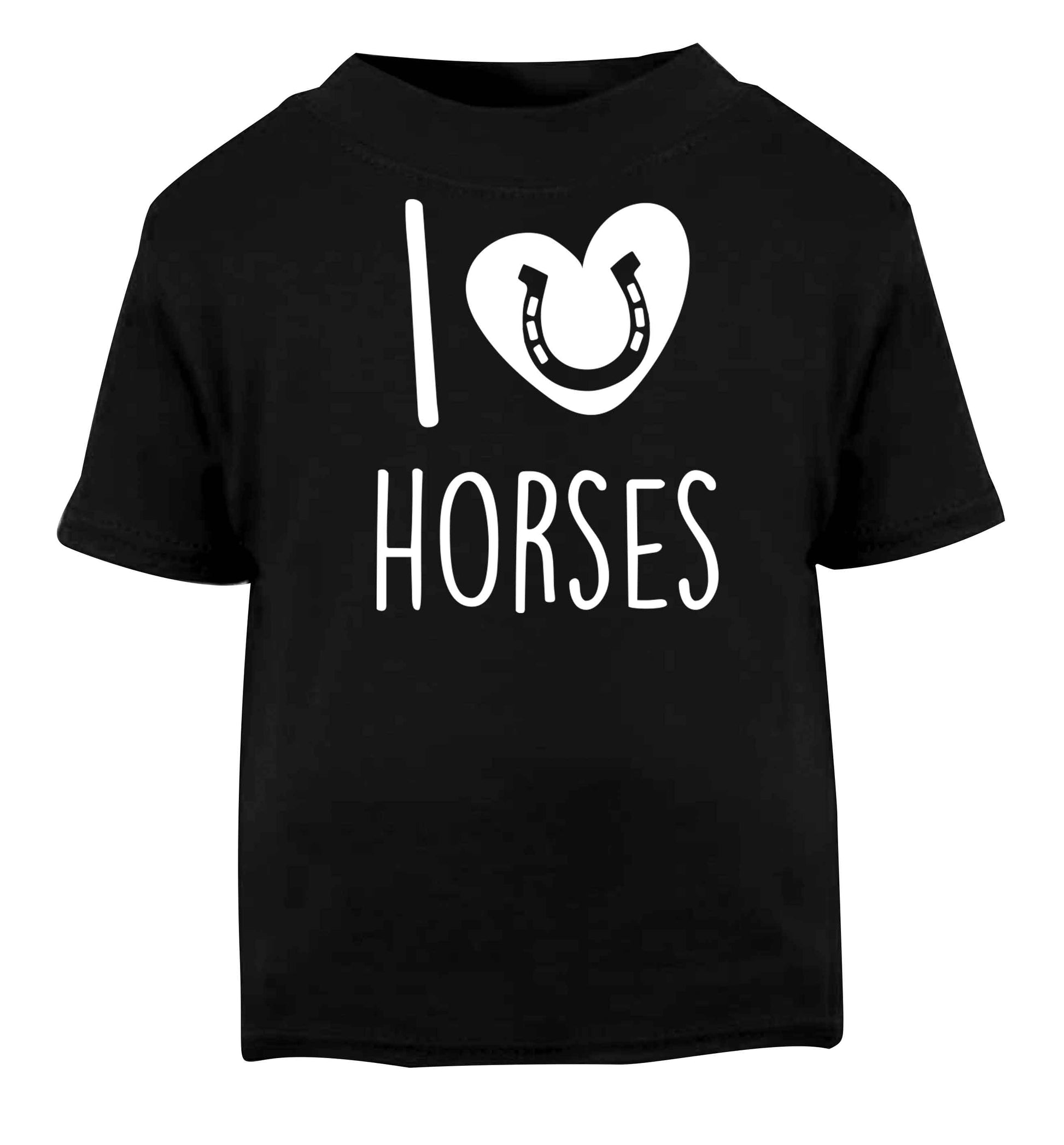 I love horses Black baby toddler Tshirt 2 years