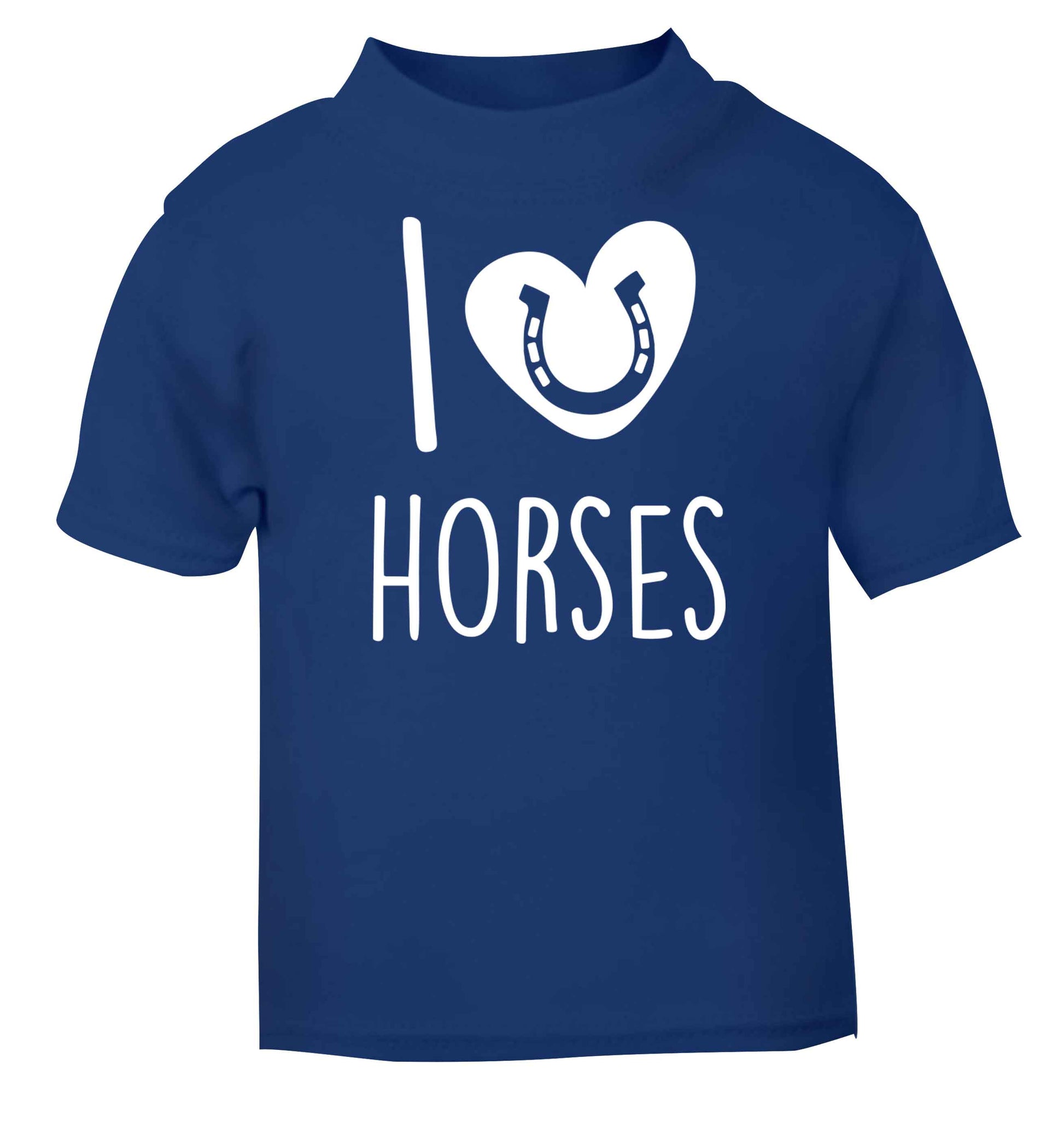 I love horses blue baby toddler Tshirt 2 Years