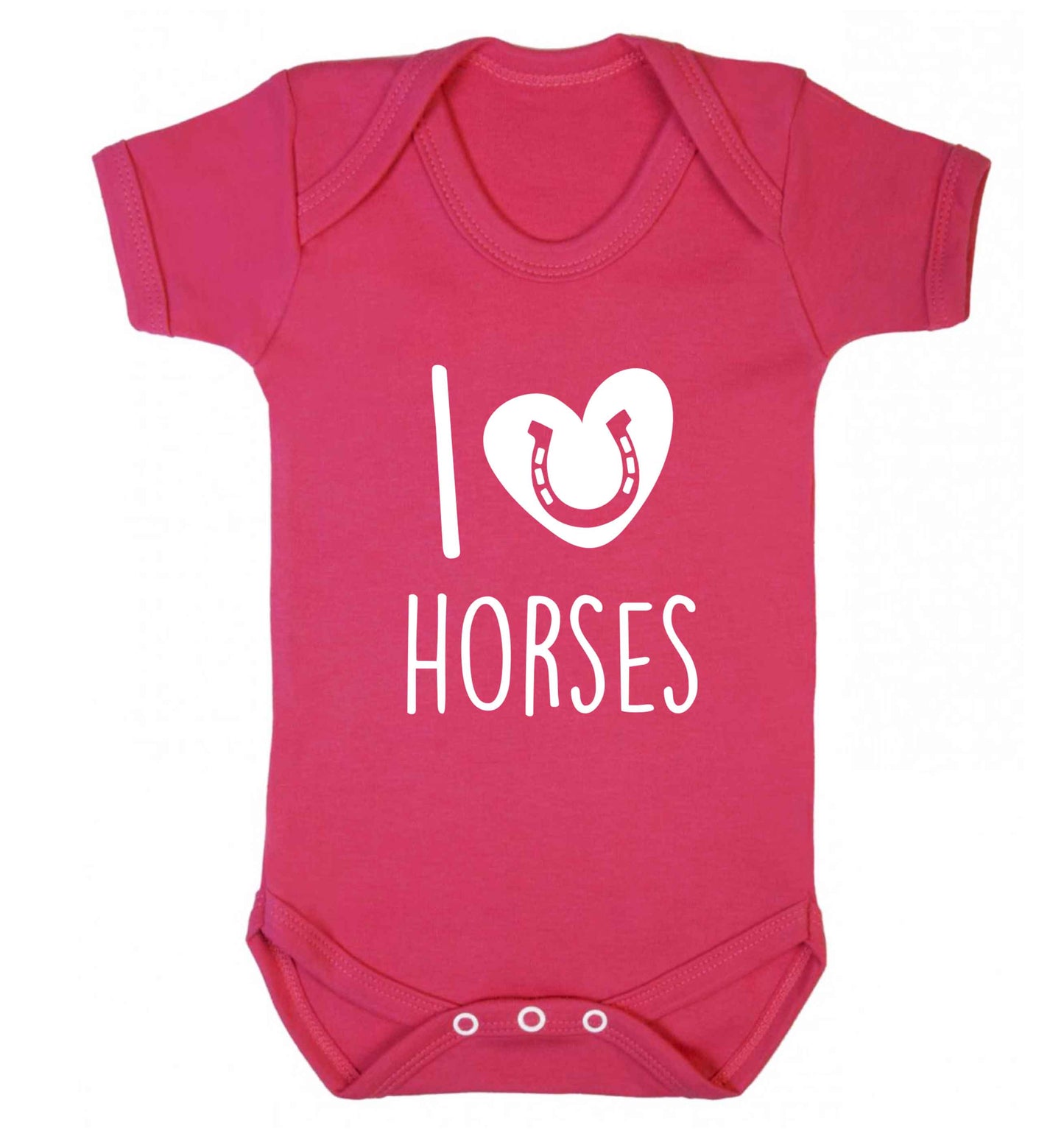 I love horses baby vest dark pink 18-24 months