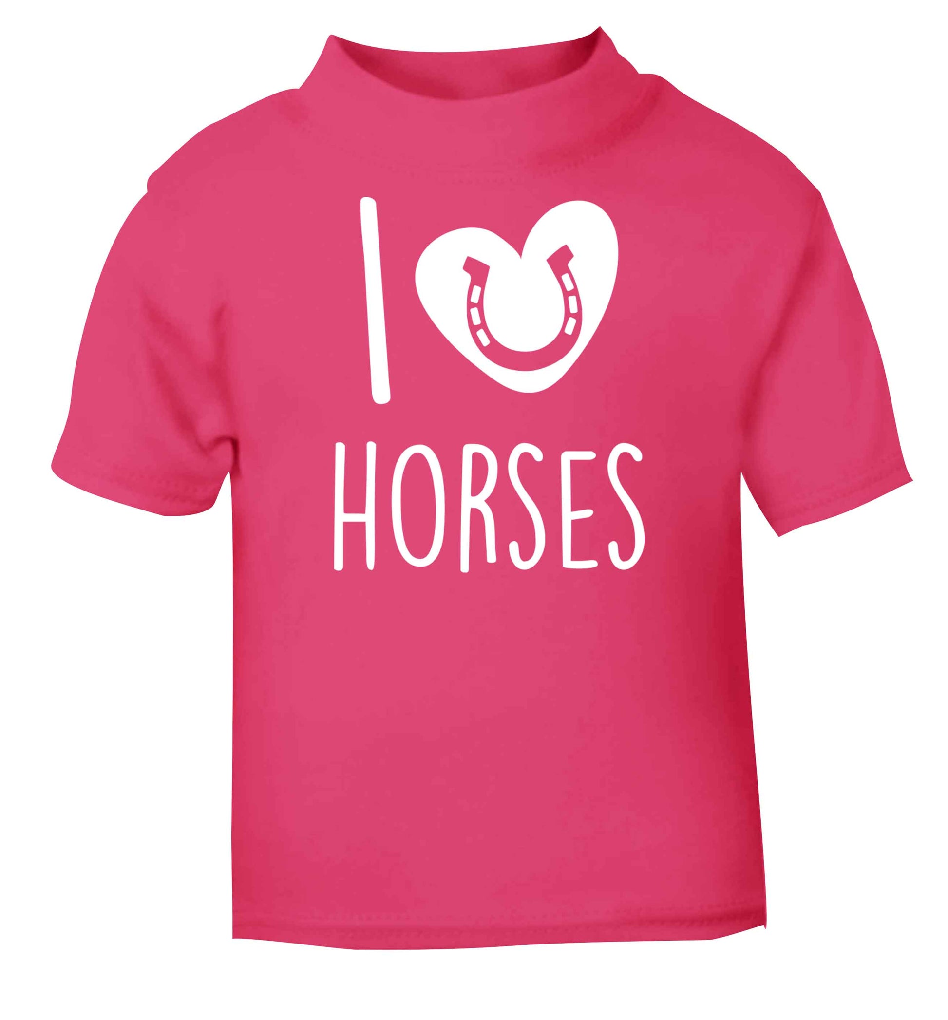I love horses pink baby toddler Tshirt 2 Years