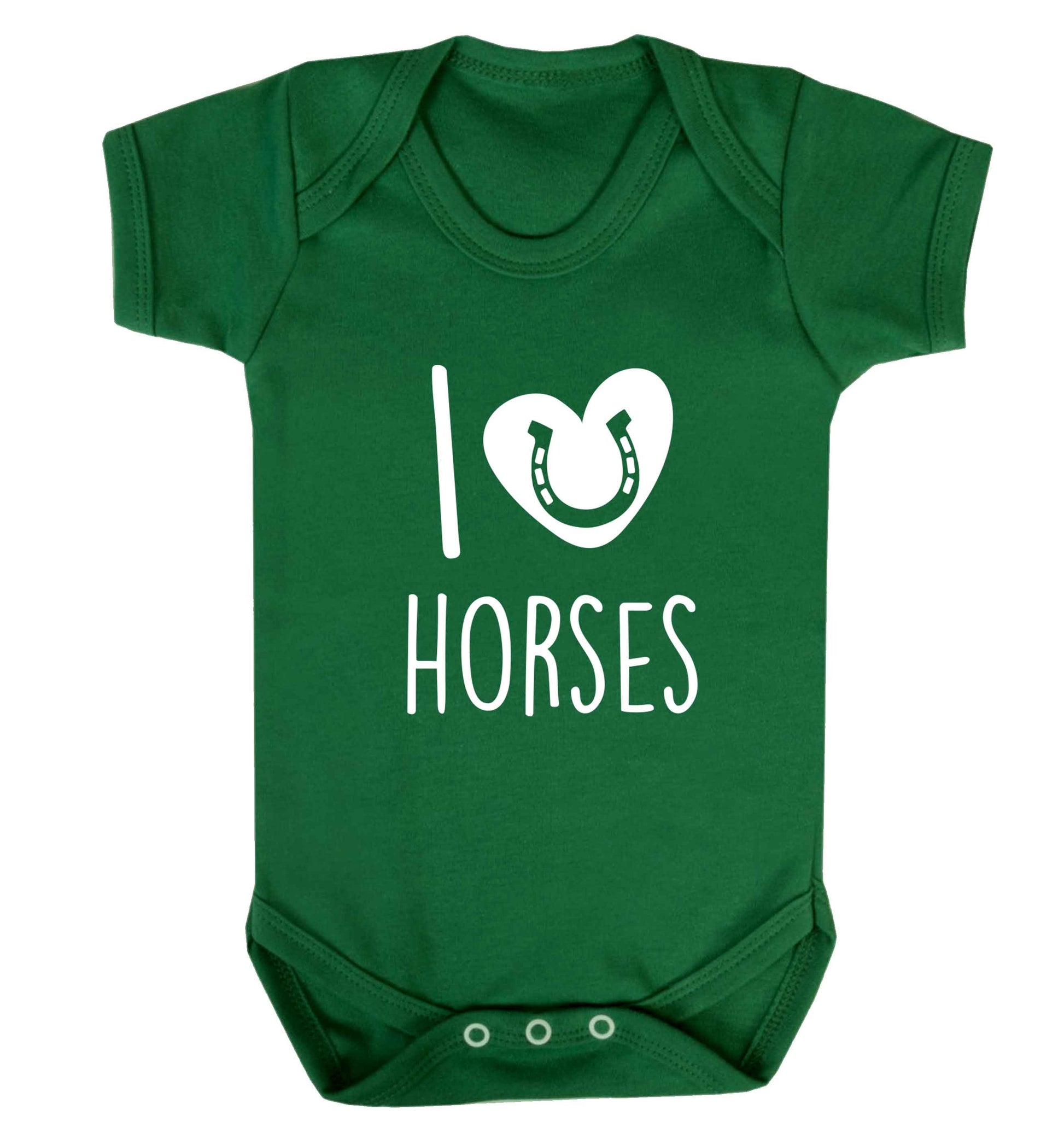 I love horses baby vest green 18-24 months