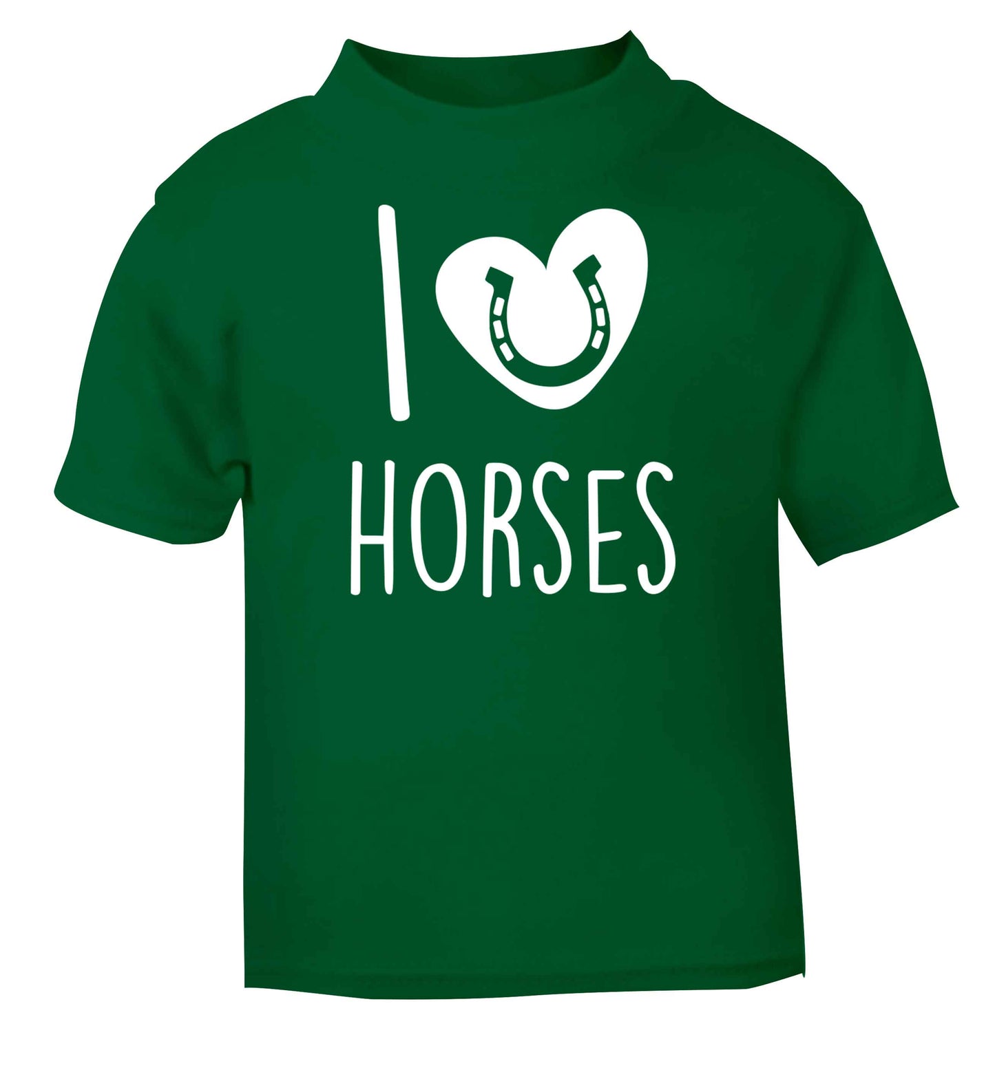 I love horses green baby toddler Tshirt 2 Years