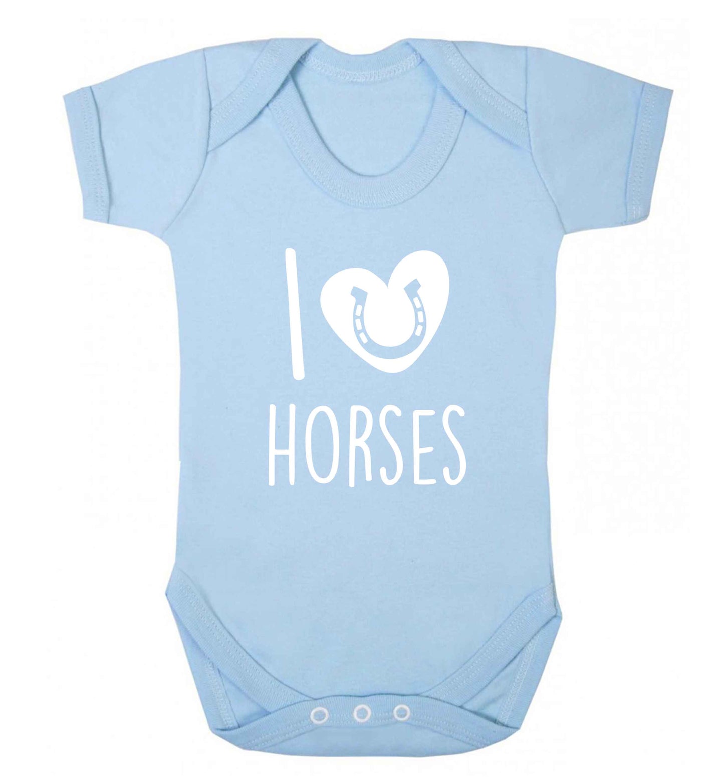 I love horses baby vest pale blue 18-24 months