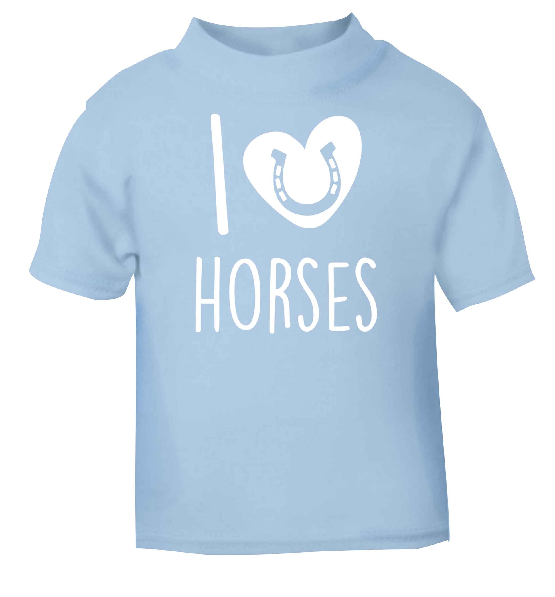 I love horses light blue baby toddler Tshirt 2 Years