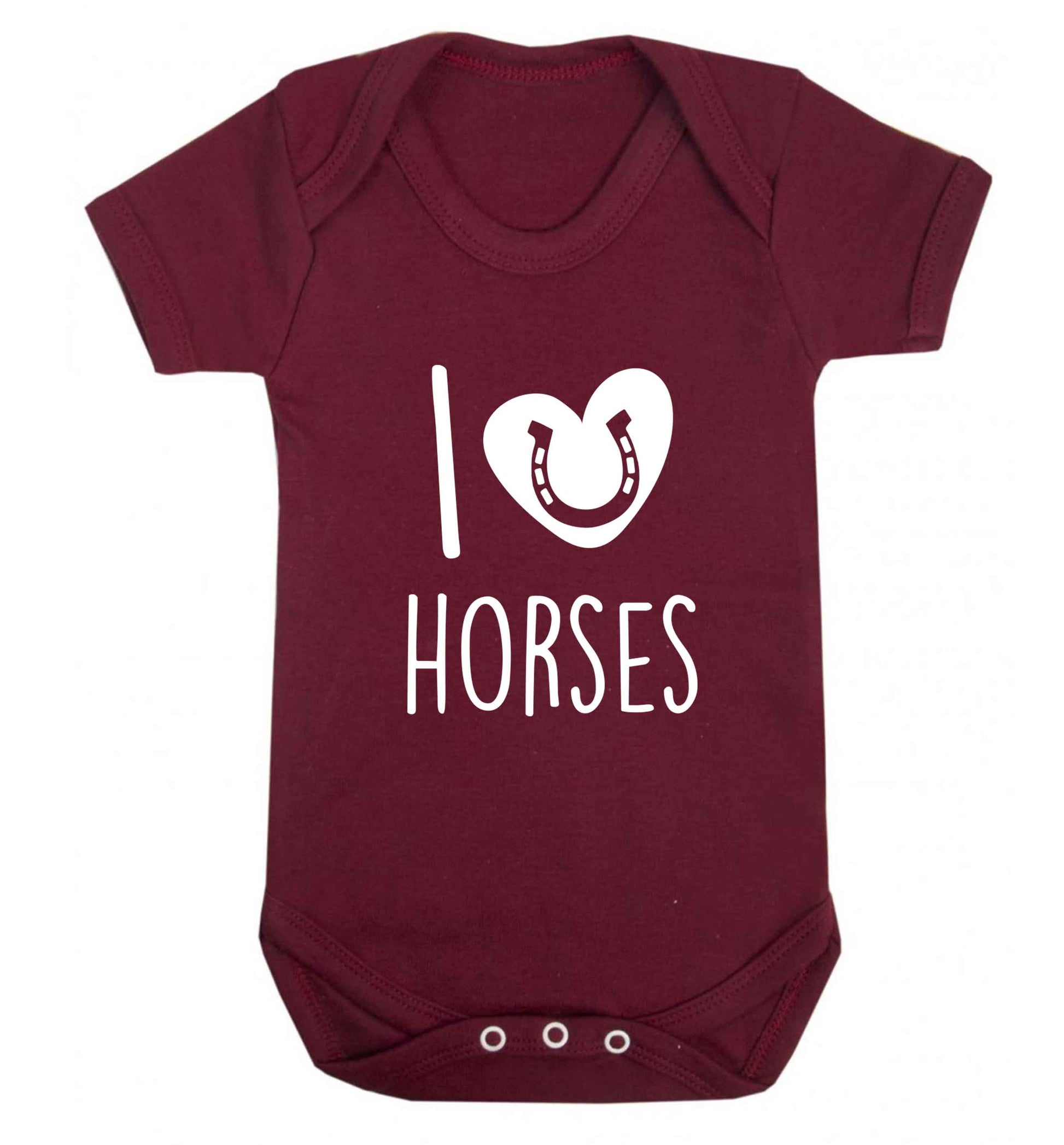 I love horses baby vest maroon 18-24 months